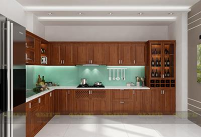Thiết kế - Thi công nội thất tủ bếp biệt thự chú Tùng