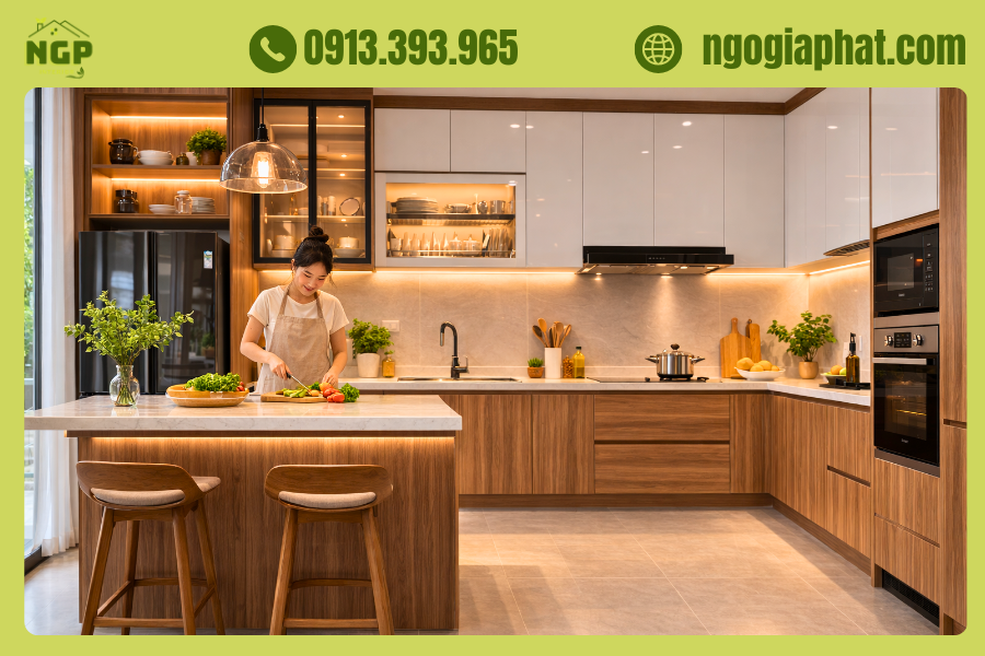 Kích Thước Bàn Bếp Chuẩn Cho Người Việt: Bí Quyết Nấu Nướng Không Mỏi 1 Kích Thước Bàn Bếp