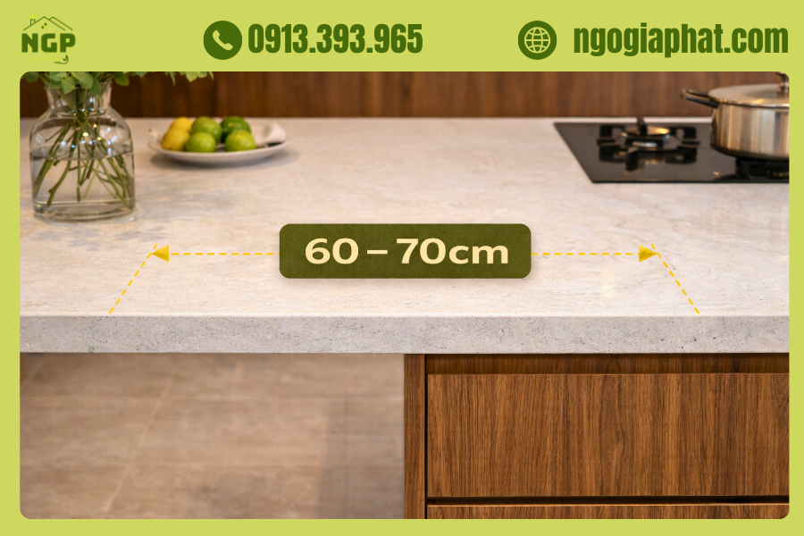 Kích Thước Bàn Bếp Chuẩn Cho Người Việt: Bí Quyết Nấu Nướng Không Mỏi 3 Kích Thước Bàn Bếp