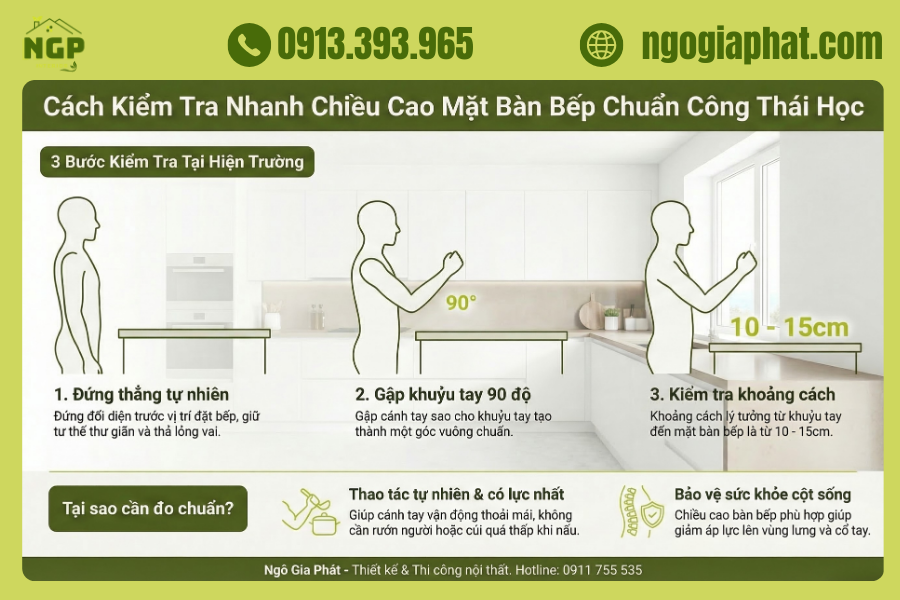 Kích Thước Bàn Bếp Chuẩn Cho Người Việt: Bí Quyết Nấu Nướng Không Mỏi 5 Kích Thước Bàn Bếp