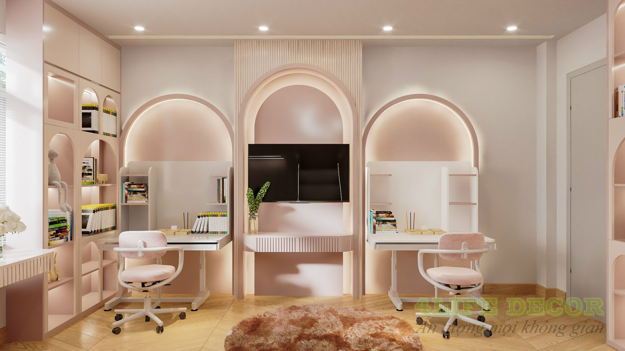 Phong cách thiết kế nội thất phòng ngủ Bánh bèo