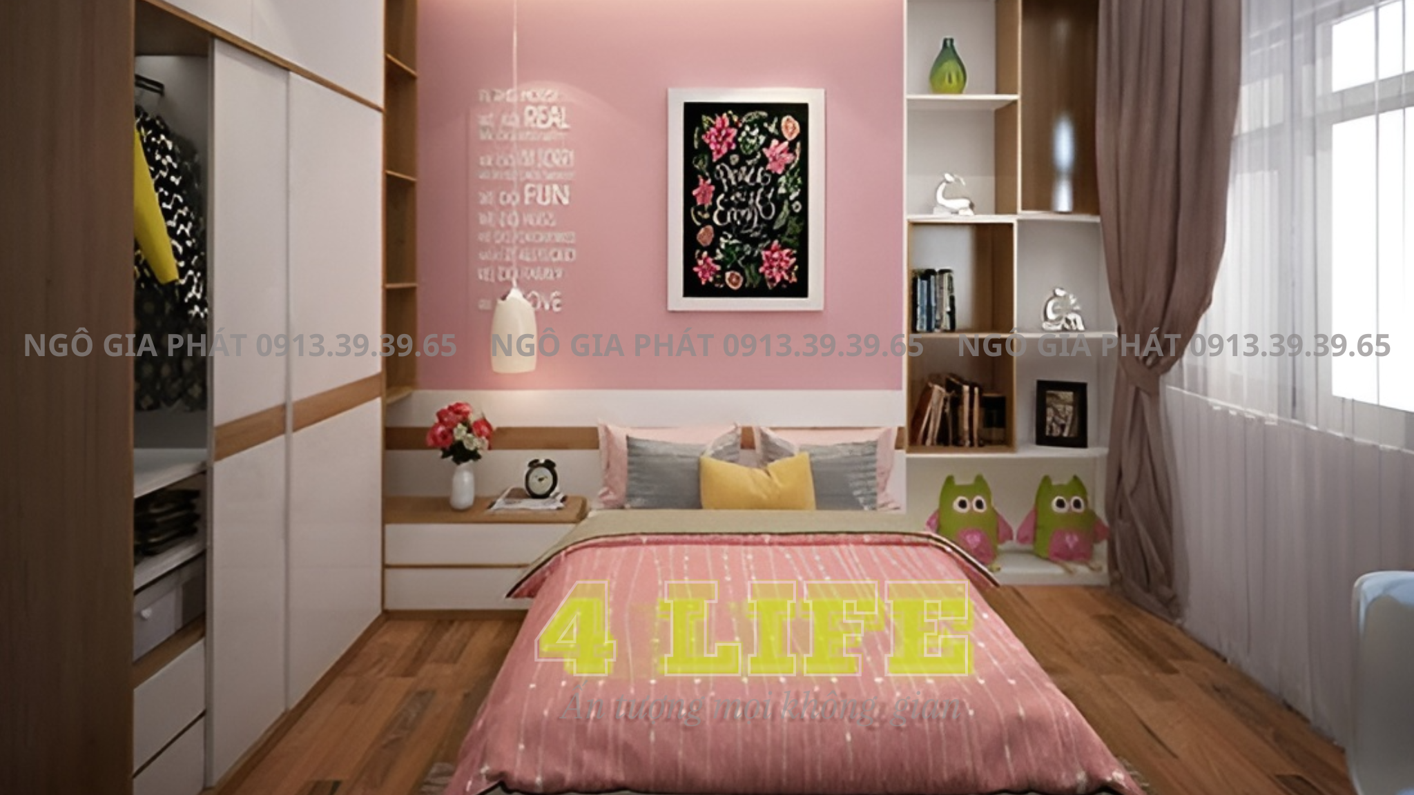 Trang trí cho thiết kế phòng ngủ bánh bèo