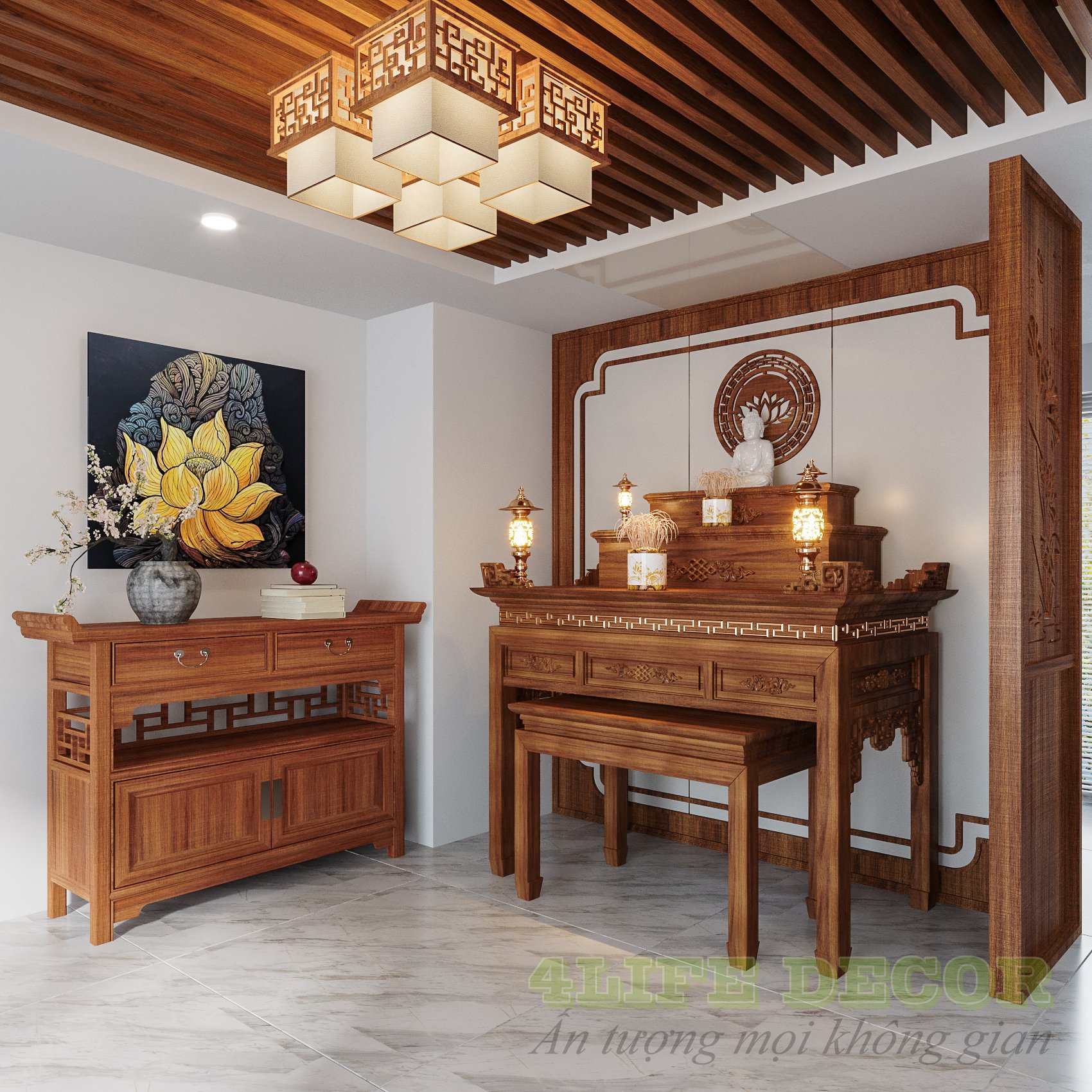 Thiết kế Bàn thờ đẹp chuẩn phong thủy