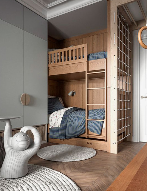 Thiết kế nội thất giường tầng thông dụng