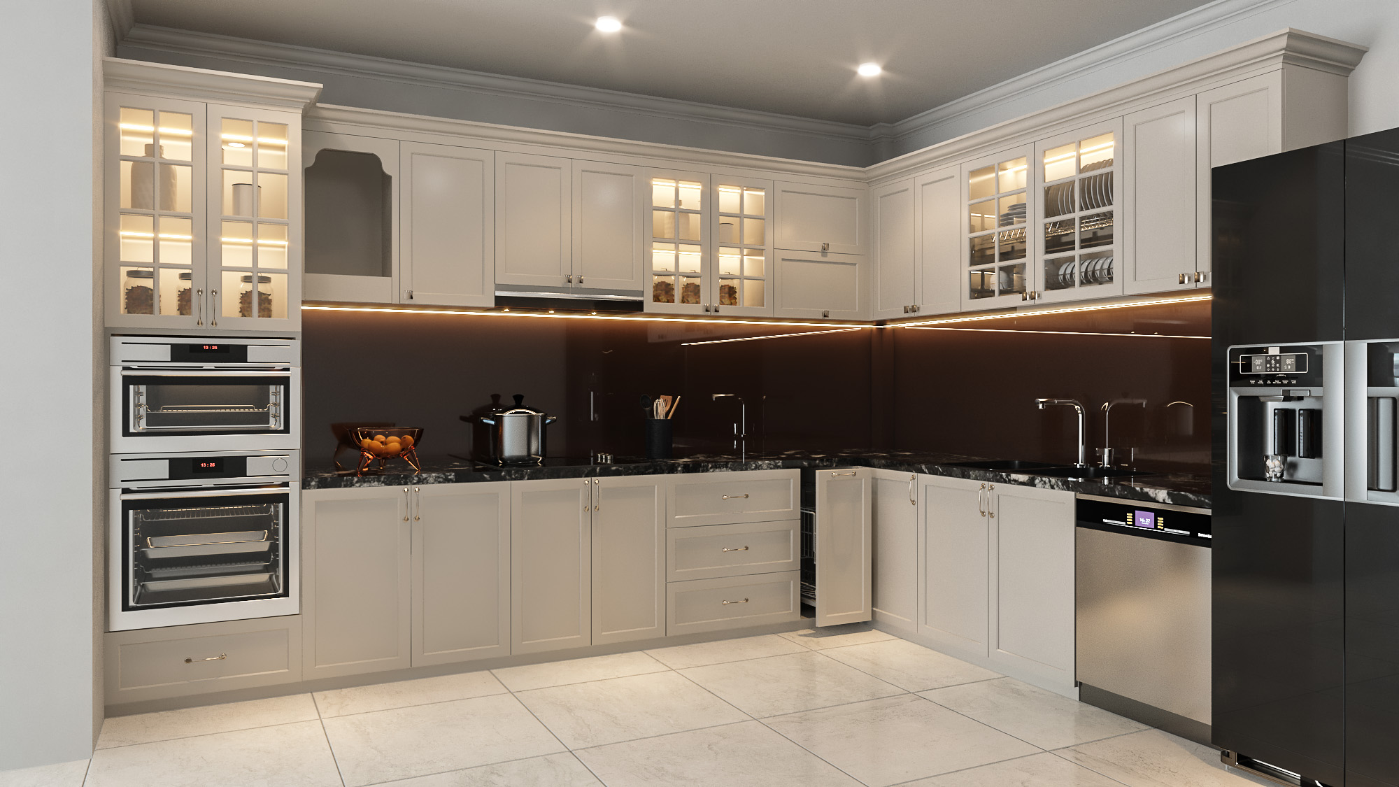 Mẫu tủ bếp gỗ sồi đẹp giá rẻ