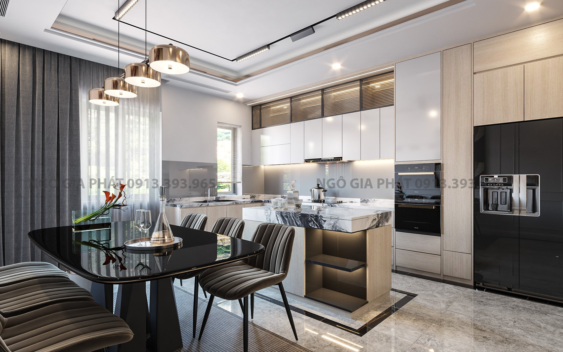 Mẫu tủ bếp gỗ Acrylic đẹp giá rẻ