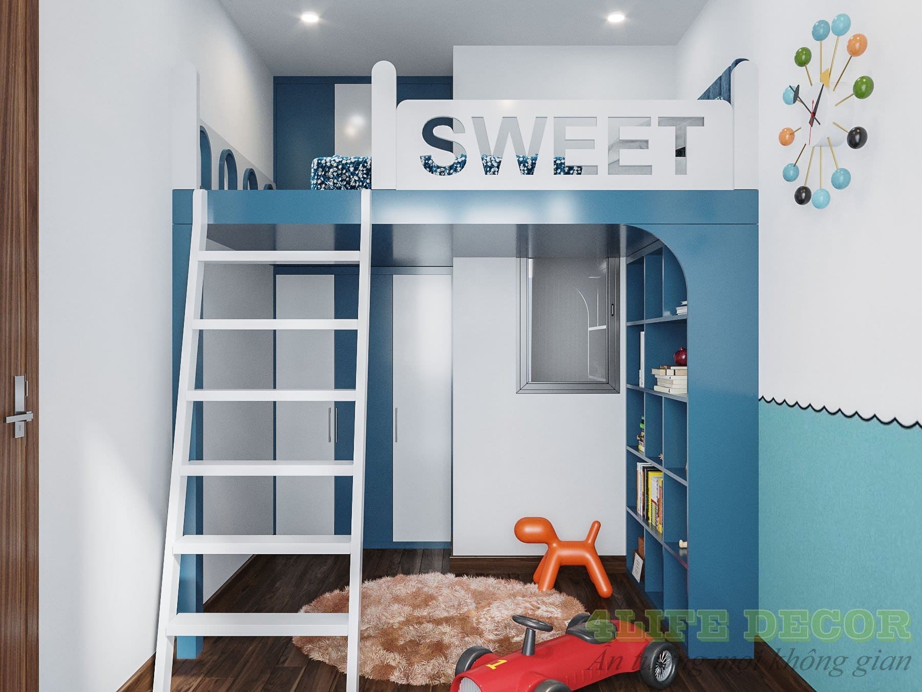 Thiết kế nội thất phòng ngủ cho bé trai