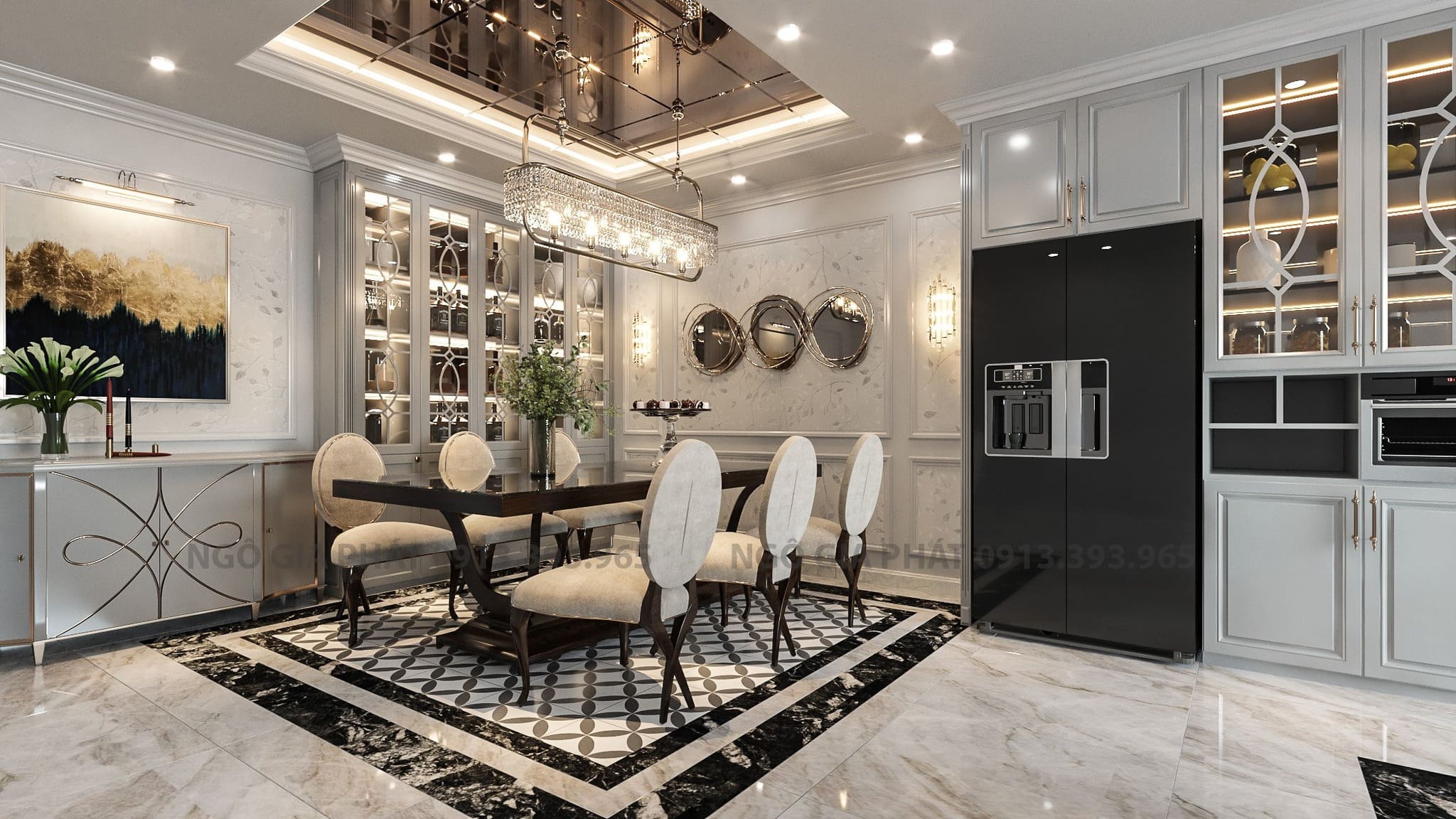 Mẫu bàn ăn 6 ghế