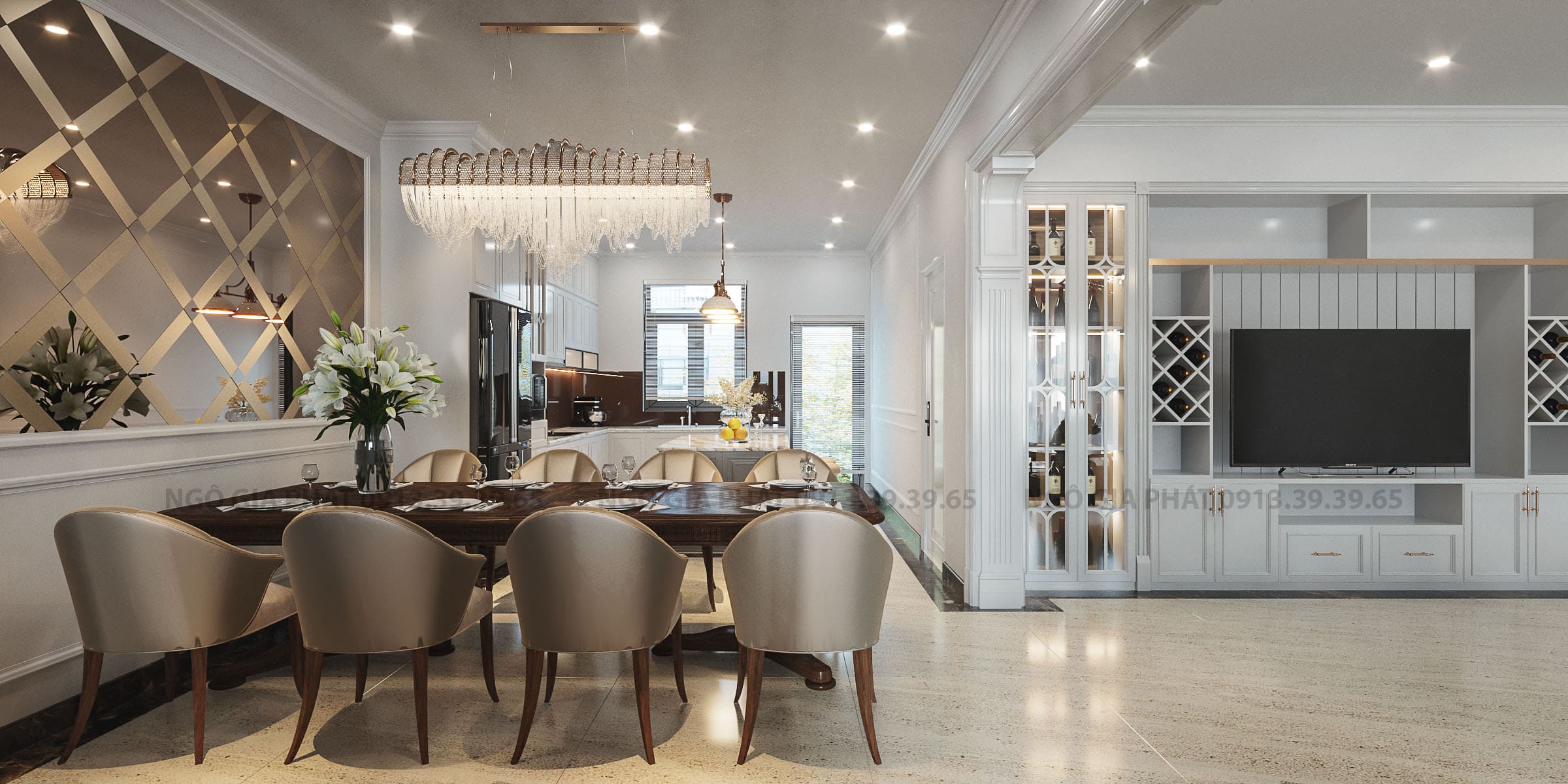 Mẫu bàn ăn 8 ghế