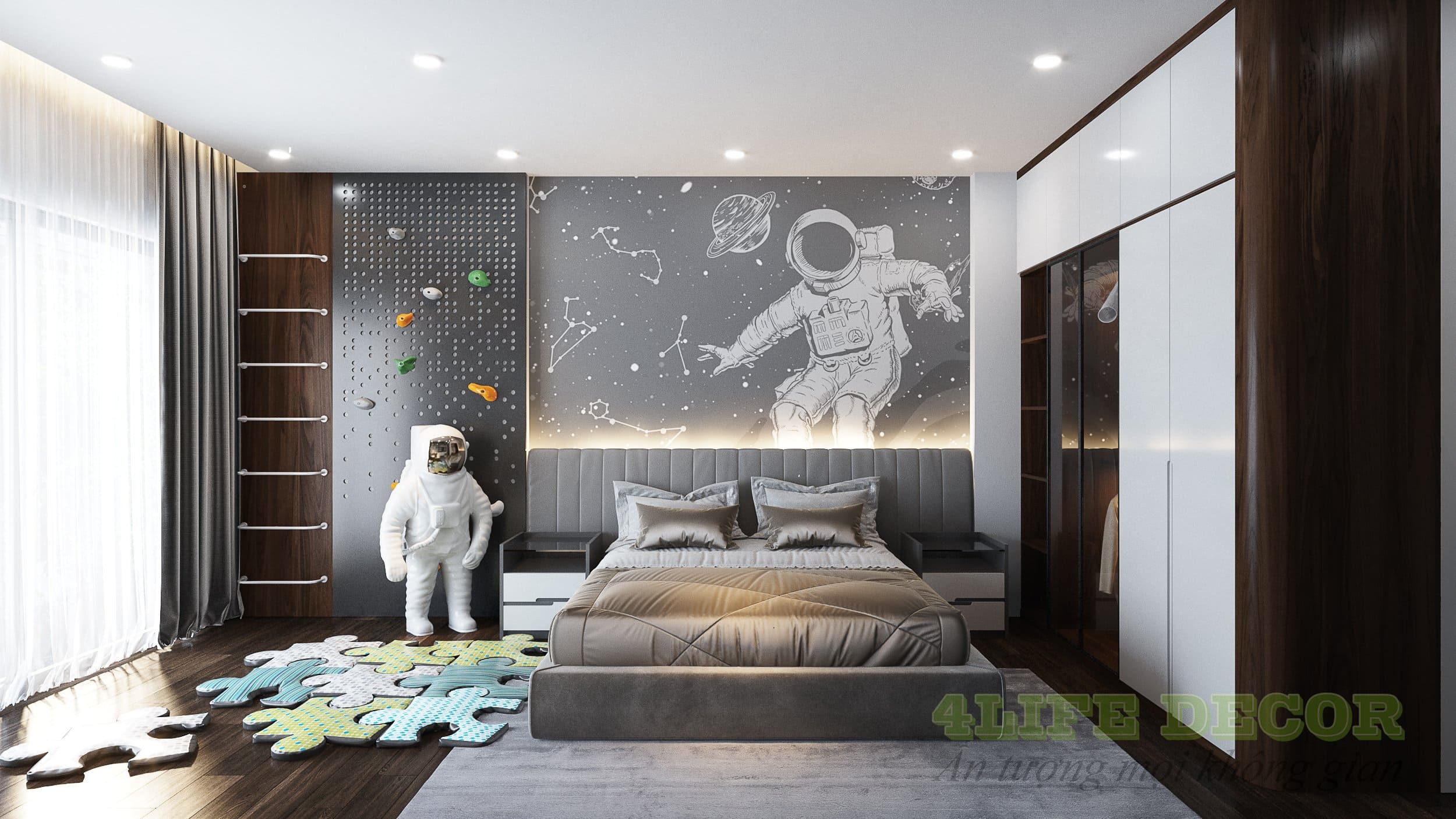 Mẫu thi công nội thất phòng ngủ cho bé