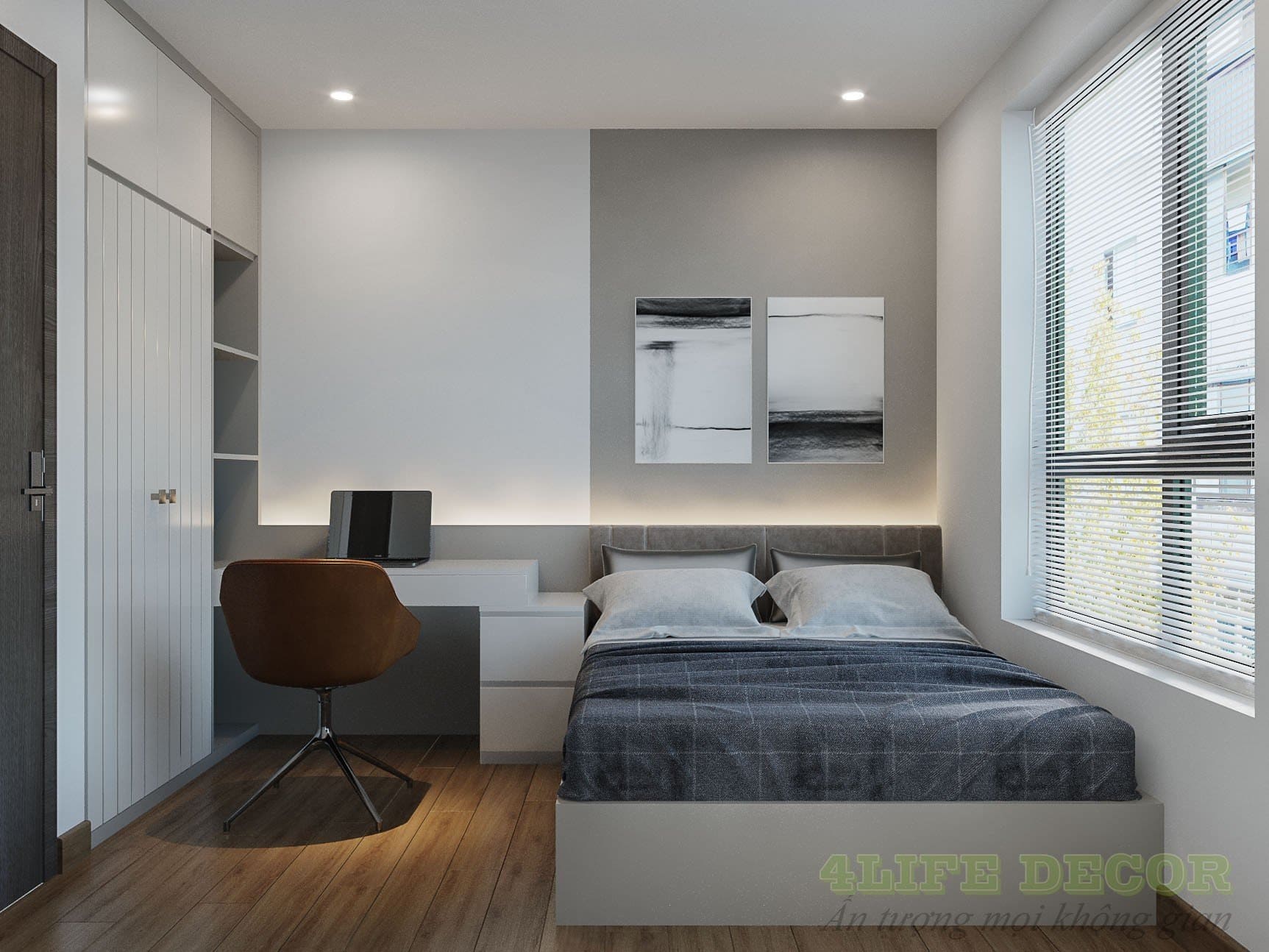 Mẫu thi công nội thất phòng ngủ nam 02