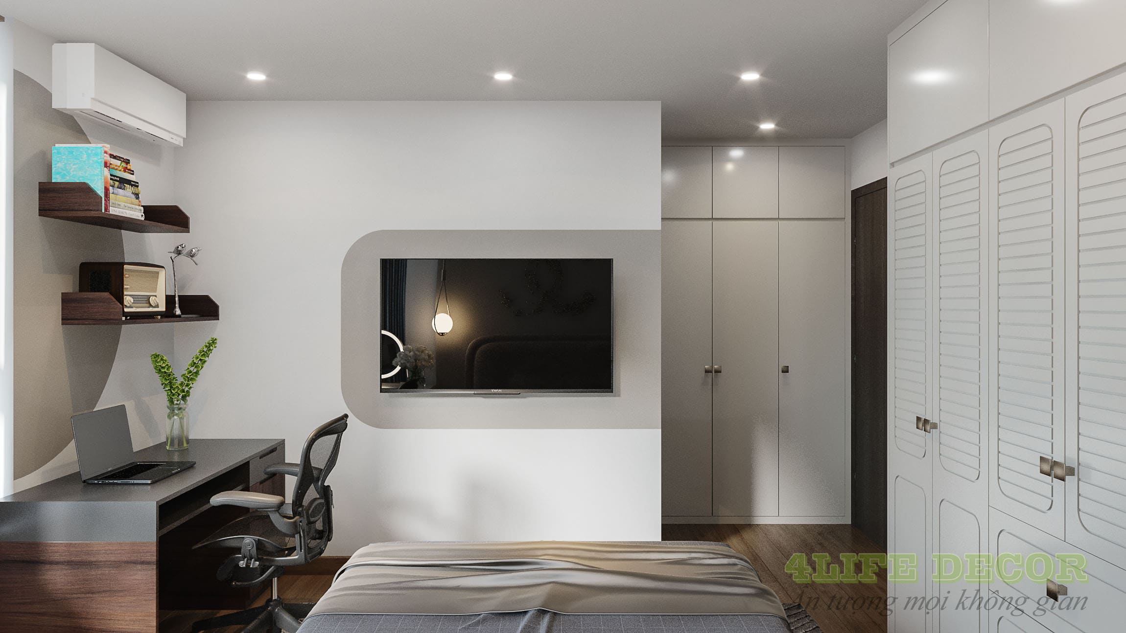 Mẫu thi công nội thất phòng ngủ nam 04