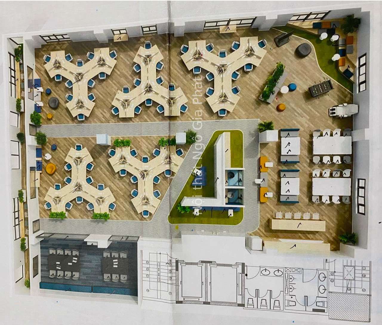 Bản vẽ thi công nội thất văn phòng