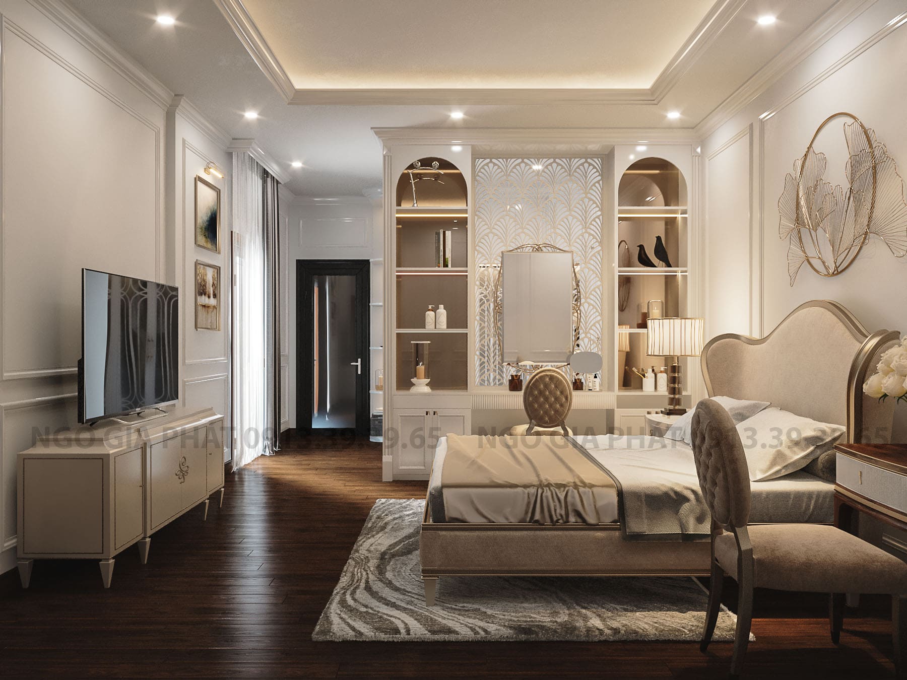 Mẫu thi công nội thất phòng ngủ cho vợ chồng