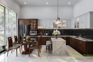 Tủ Bếp Gỗ óc Chó đẹp Giá Rẻ -TB056