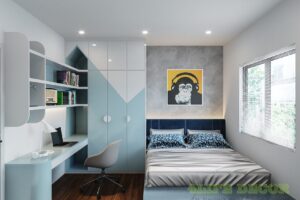 Tủ Quần áo Kết Hợp Bàn Học WD054