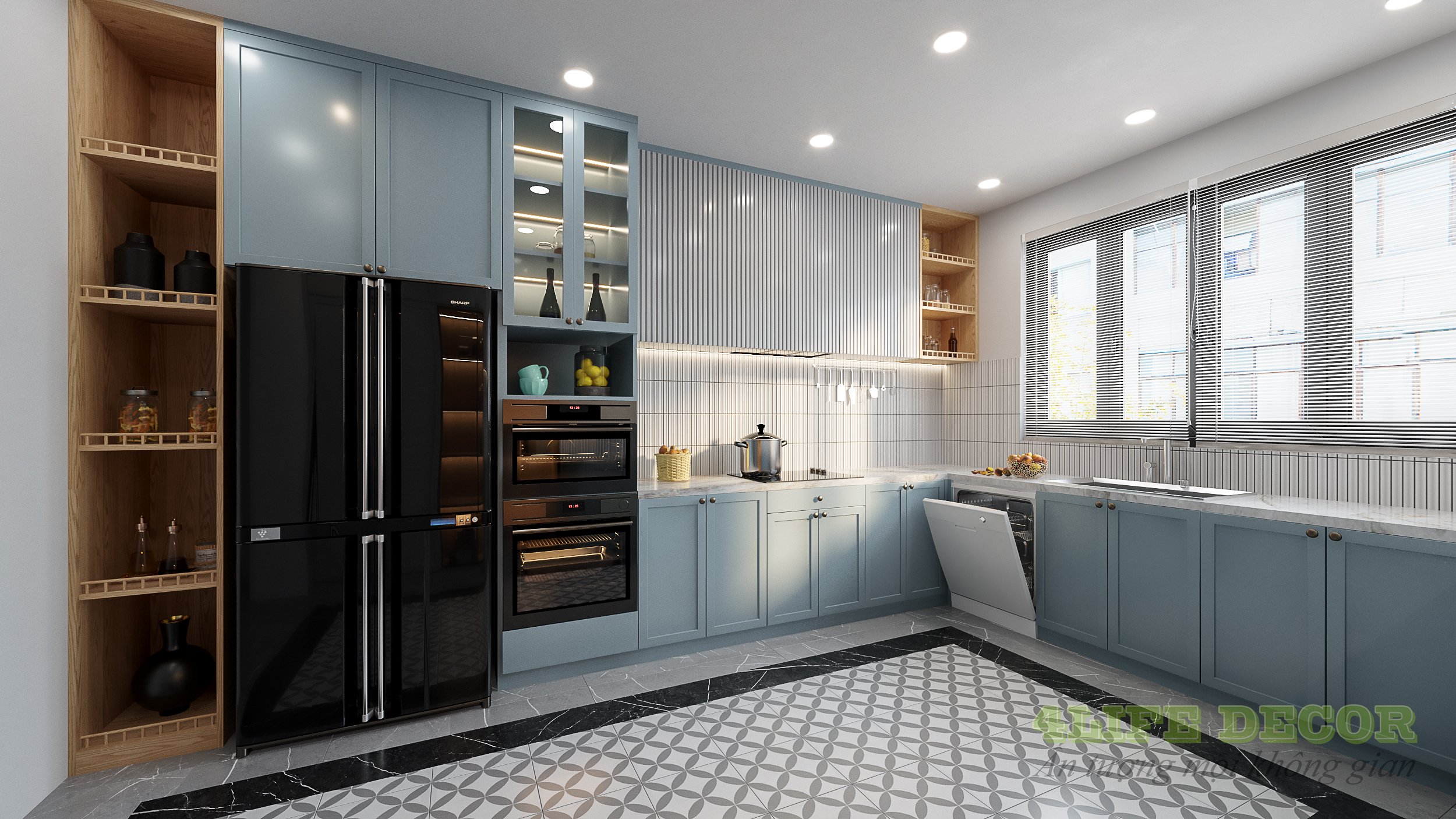 Tủ bếp Phan Sào Nam 3D View 3