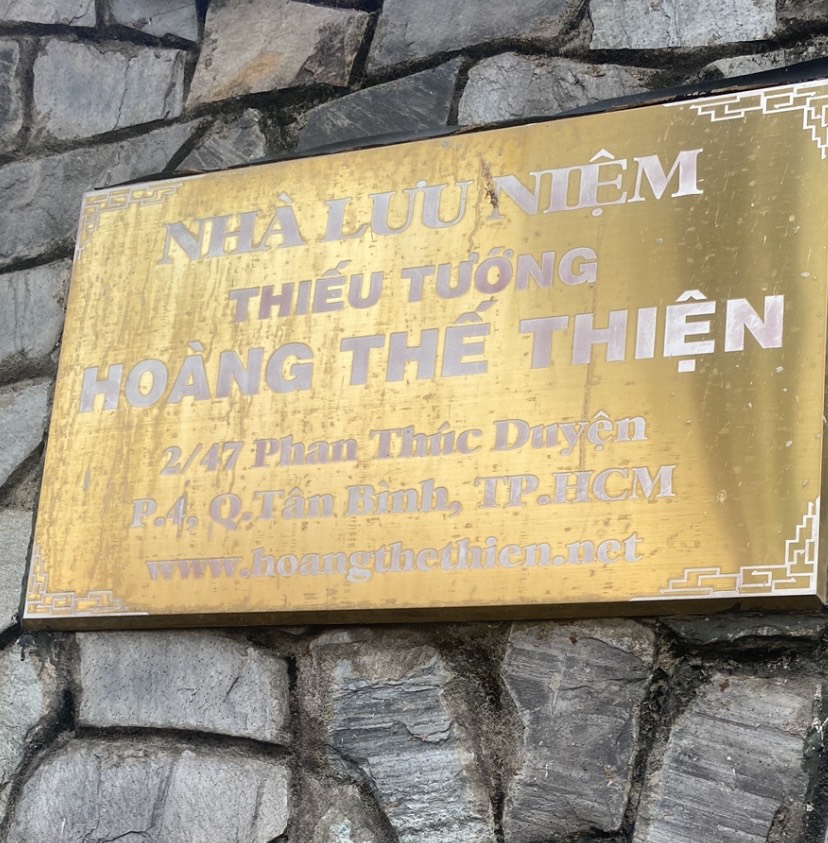 Nhà lưu niệm thiếu tướng Hoàng Thế Thiện tại HCM