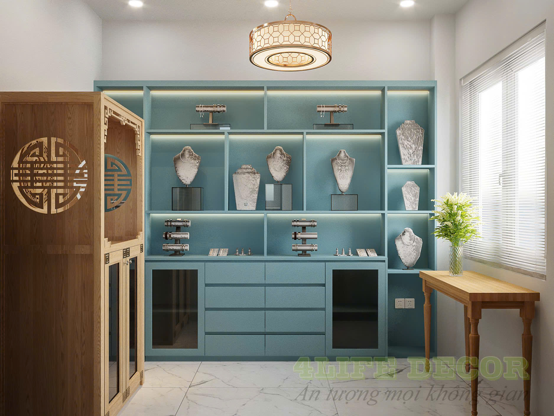 Thiết kế nội thất tủ trang sức đẹp