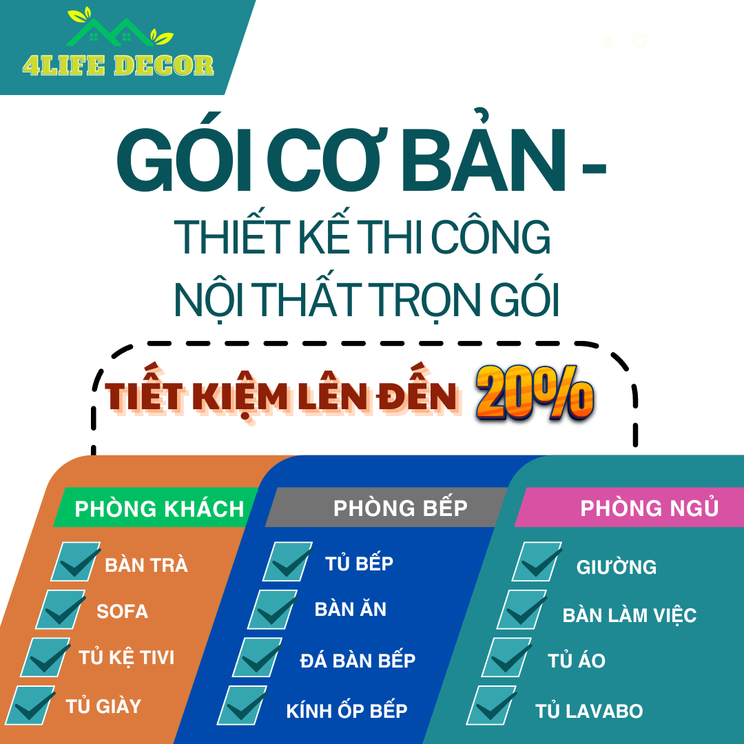 Gói thiết kế - thi công nội thất cơ bản