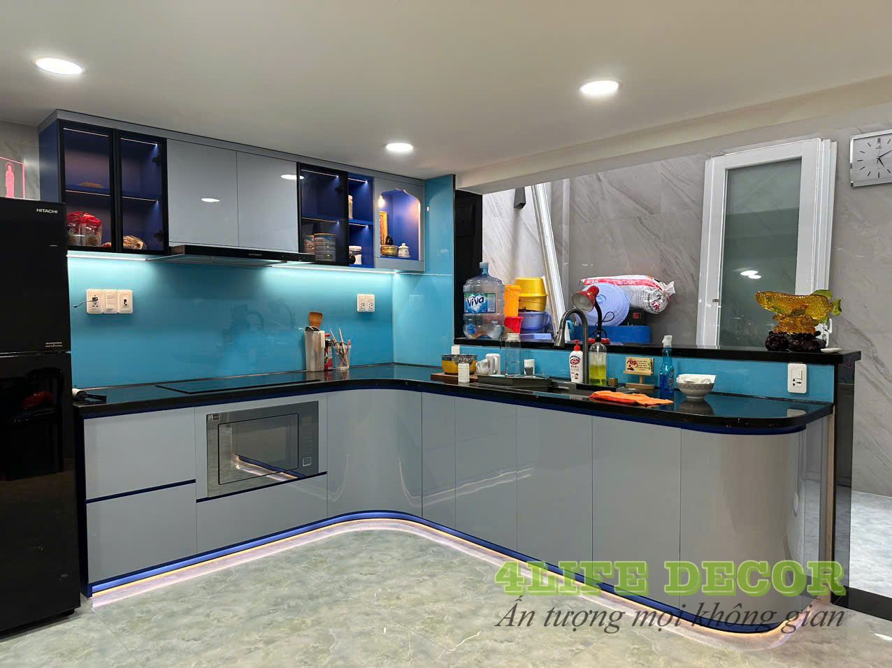 Công trình thực tế 5: Tủ bếp nhựa WPB An Cường - Cánh acrylic mở bo cong