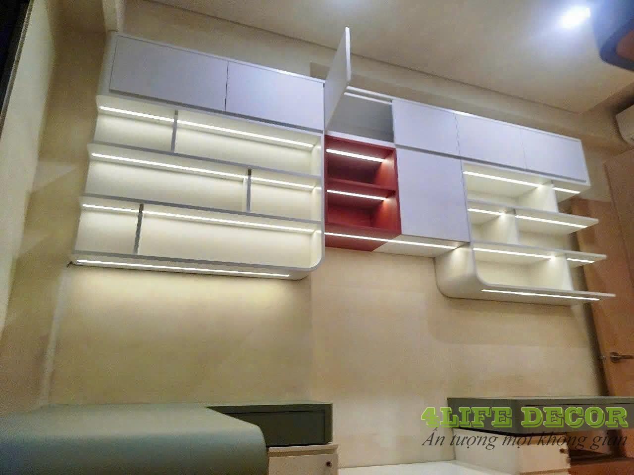 Thi công nội thất - Bàn học & Kệ sách