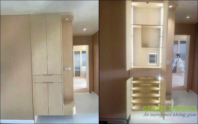 Thi công nội thất - Kệ tủ để giày