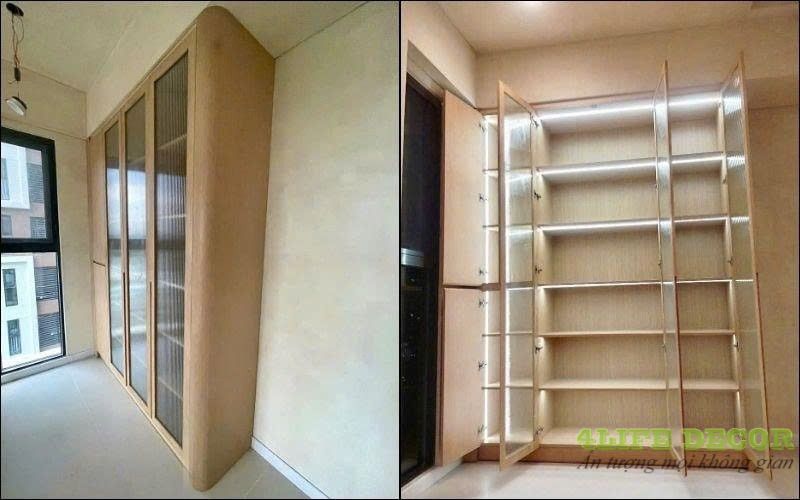 Thi công nội thất - Kệ tủ trang trí phòng khách