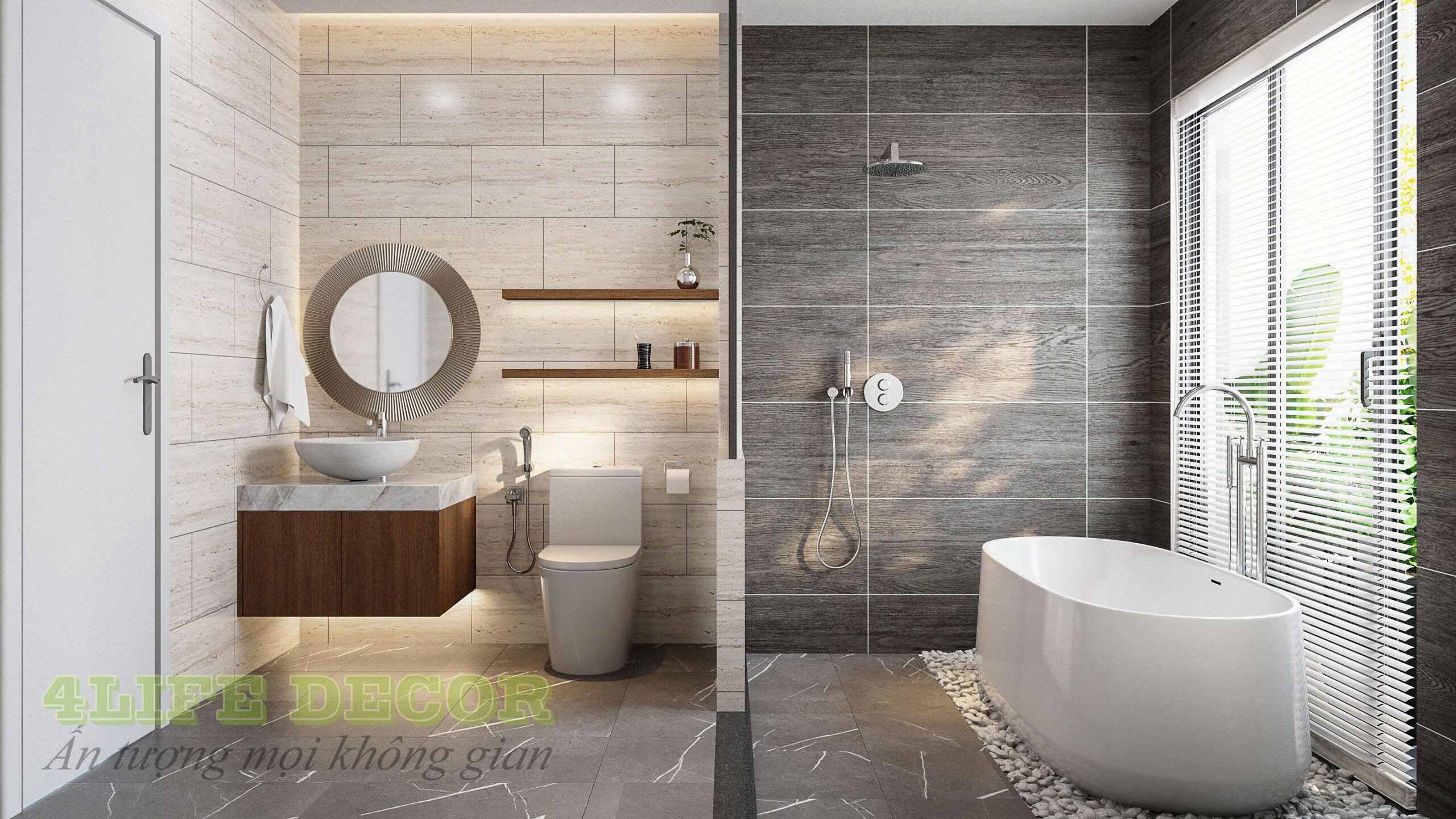Thiết kế nội thất nhà phố – Phòng toilet hiện đại 1