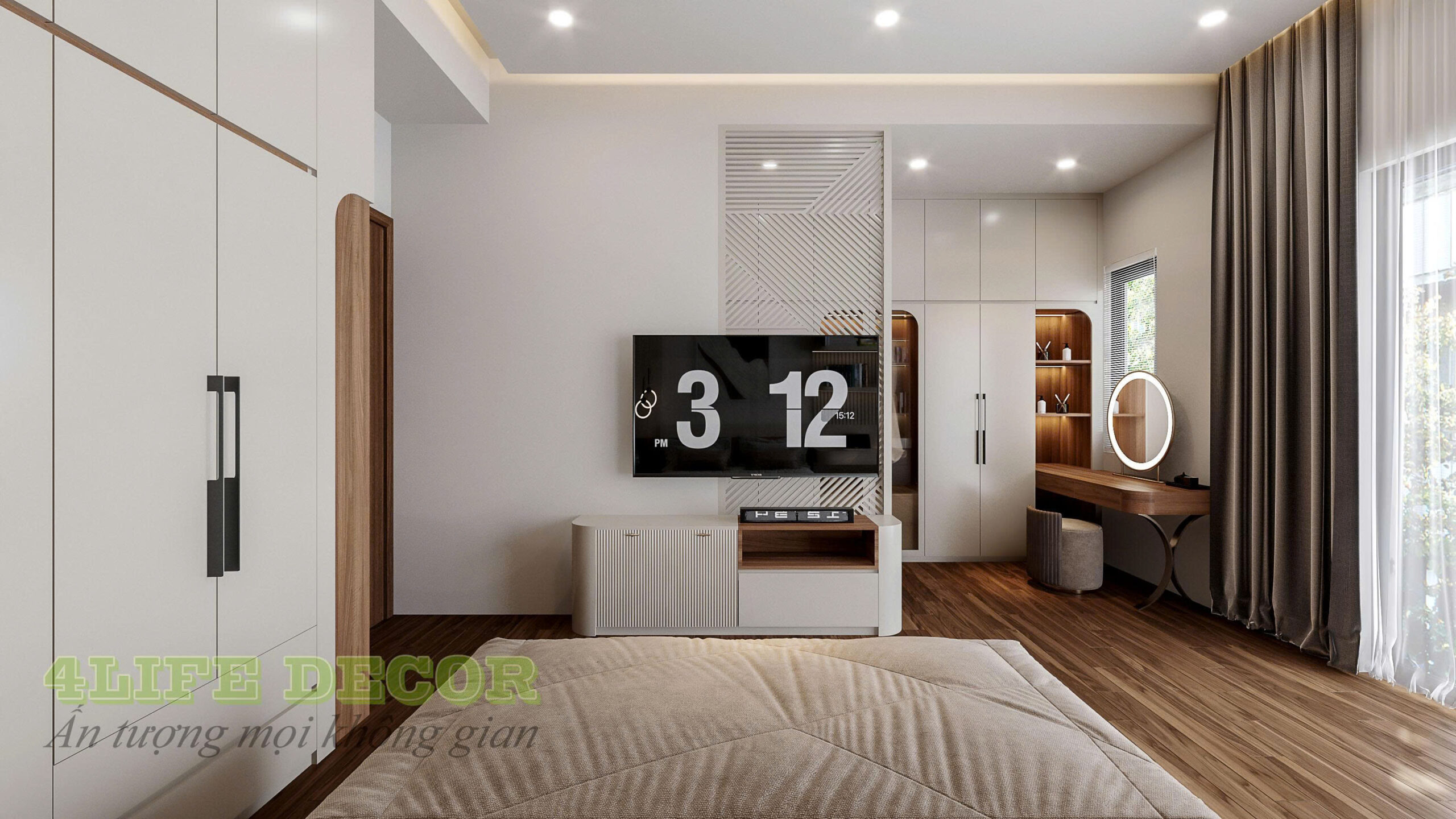 Thiết kế nội thất nhà phố – Phòng ngủ phụ ấm áp 2