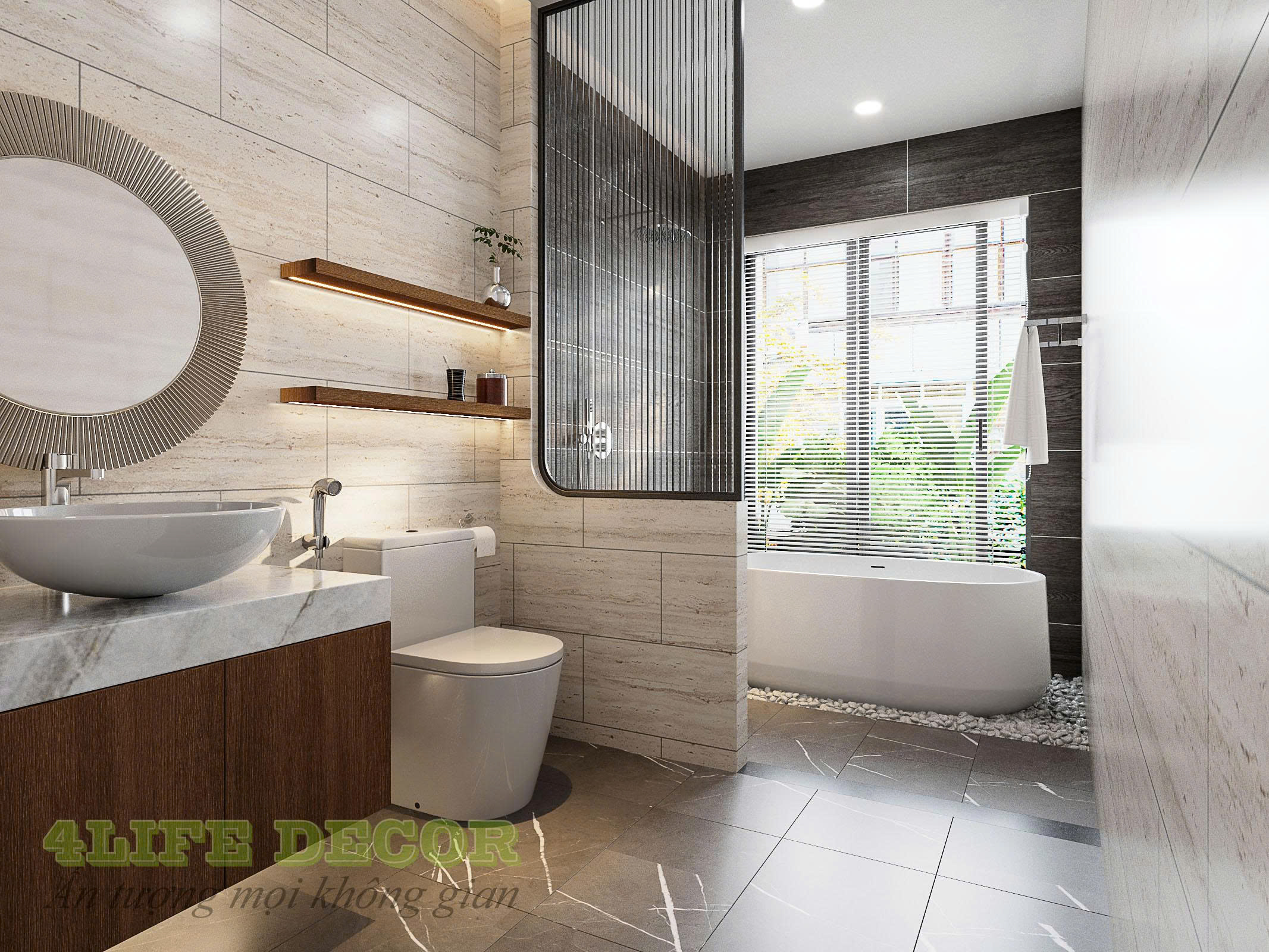 Thiết kế nội thất nhà phố – Phòng toilet hiện đại 2