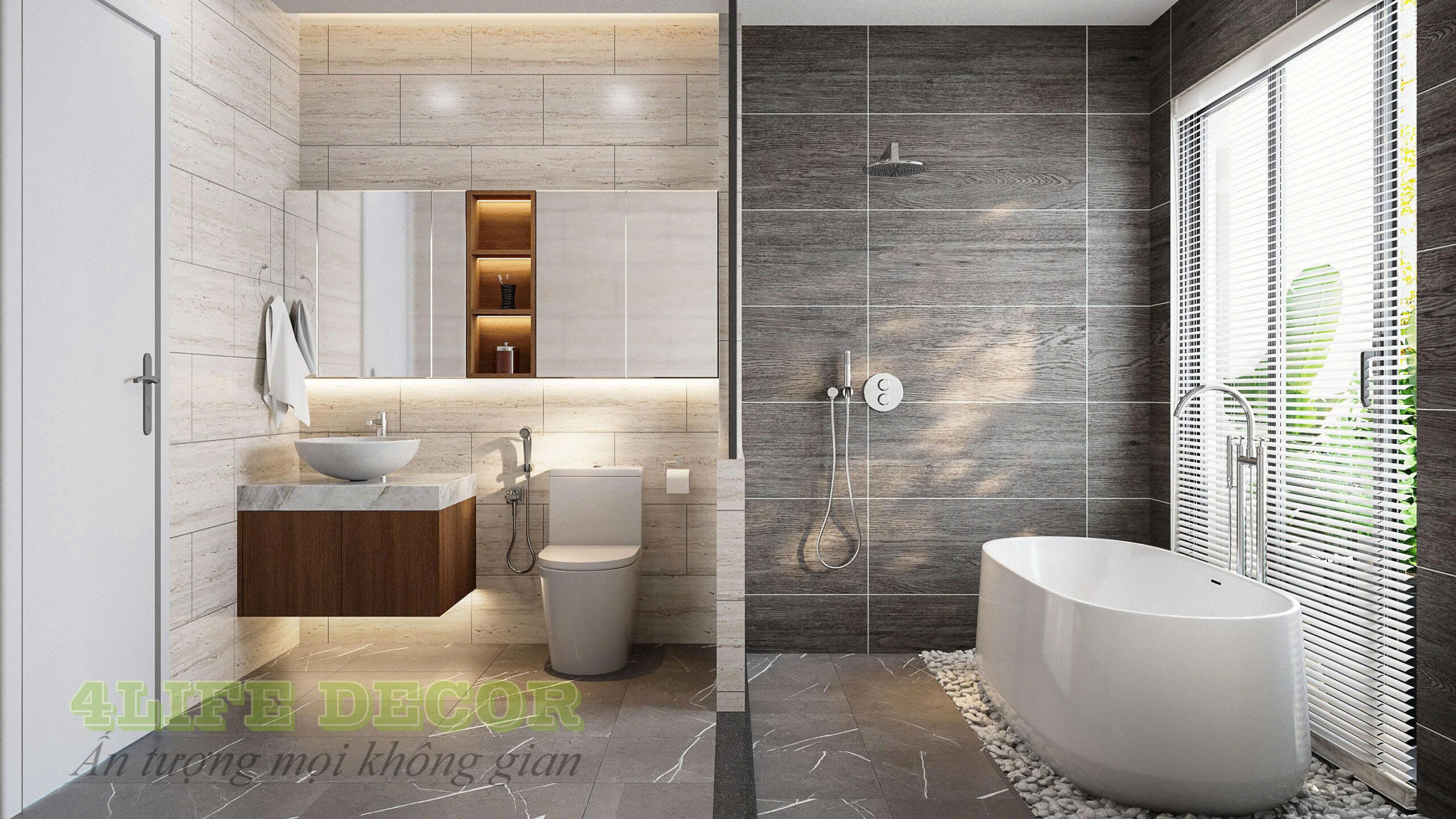 Thiết kế nội thất nhà phố – Phòng toilet hiện đại 3