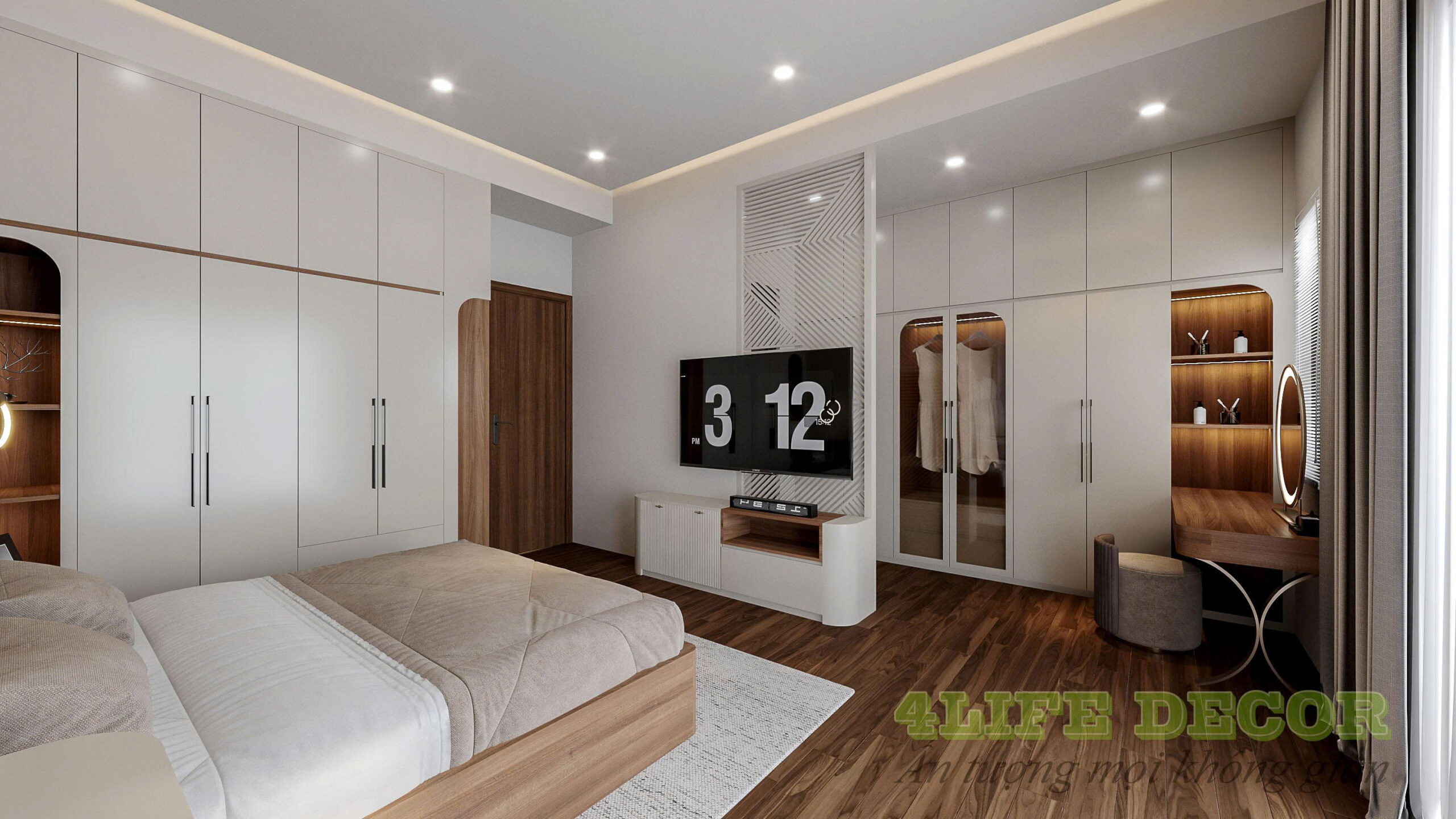 Thiết kế nội thất nhà phố – Phòng ngủ phụ ấm áp 4