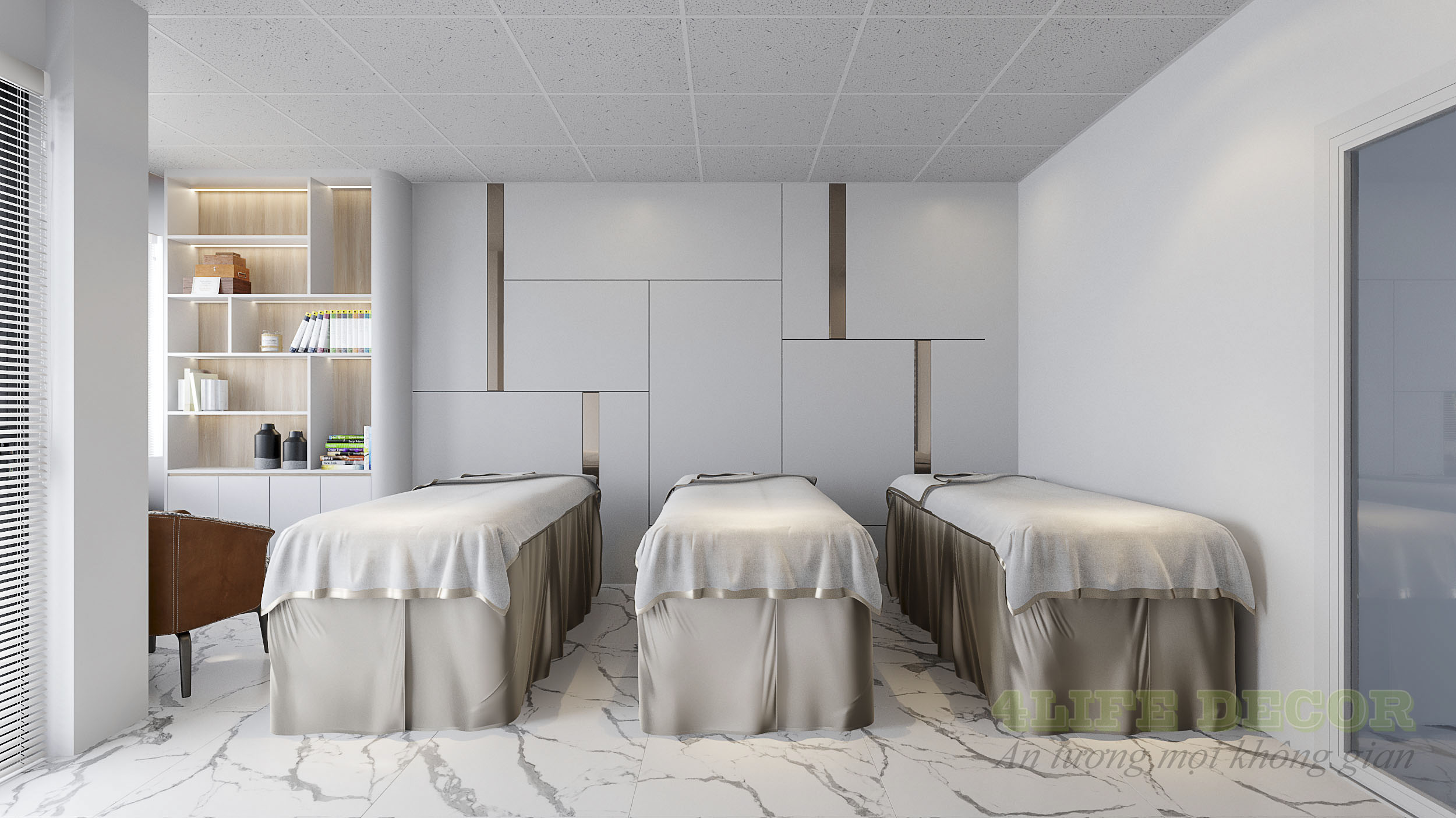 Thi công nội thất viện thẩm mỹ phòng hậu phẫu