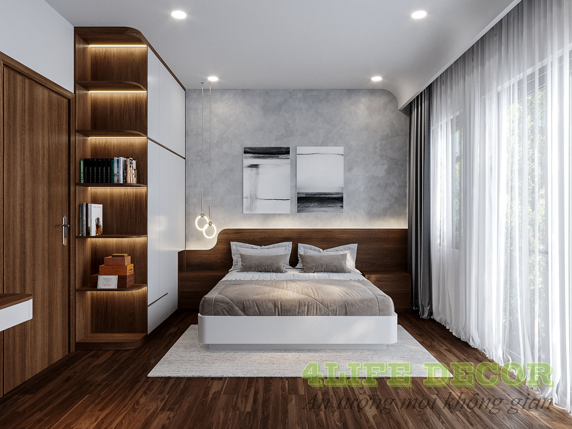 Thiết kế nội thất nhà phố – Phòng ngủ Master đẳng cấp 1