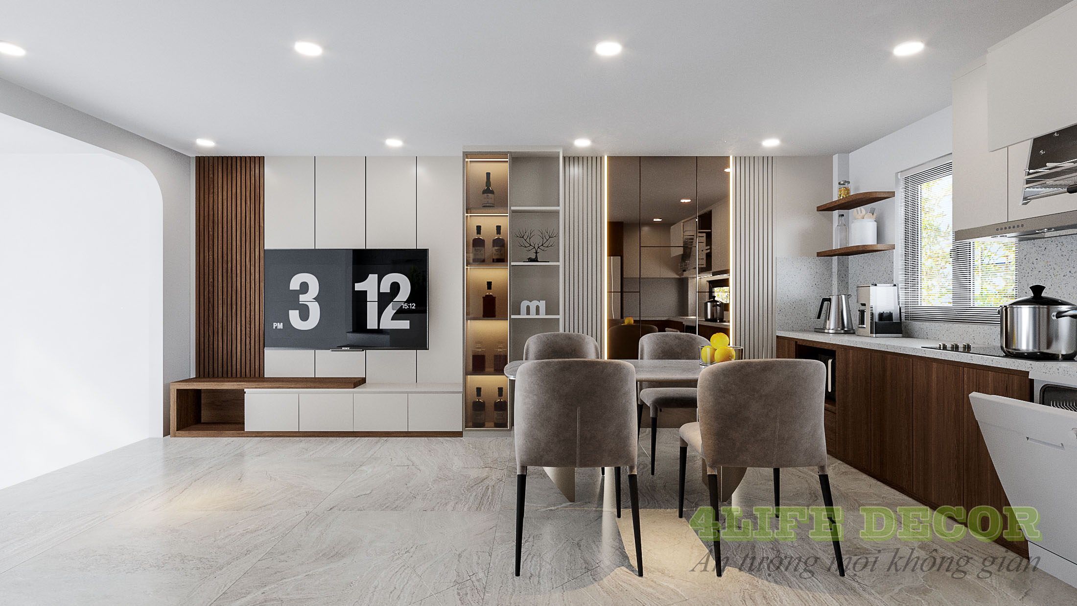 Thiết kế nội thất nhà phố – Phòng khách sang trọng và đón sáng 2