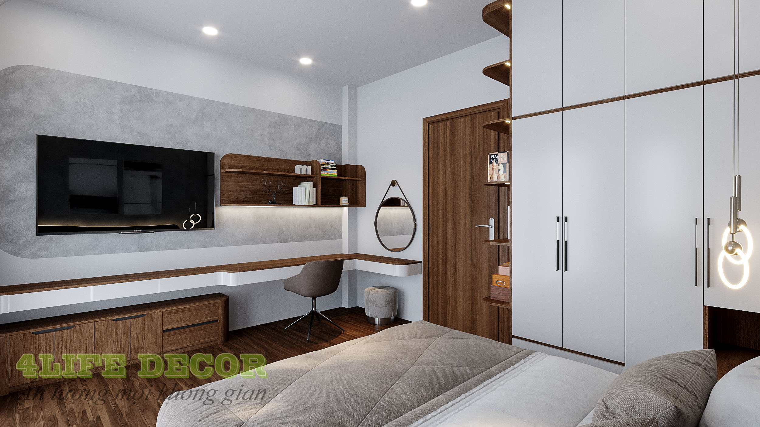 Thiết kế nội thất nhà phố – Phòng ngủ Master đẳng cấp 2