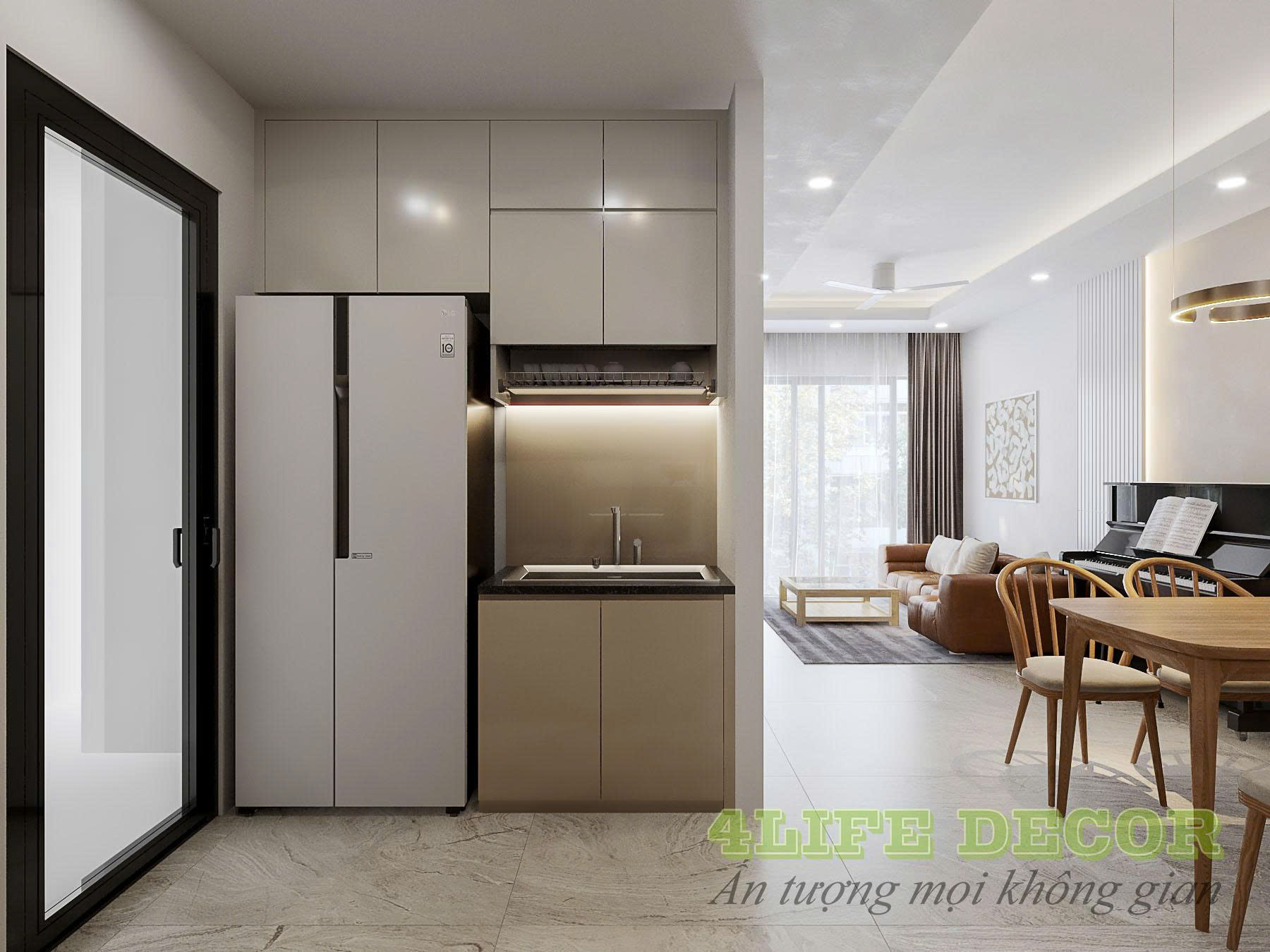 Thi công nội thất căn hộ cao cấp – Phòng bếp hiện đại và tiện nghi 2