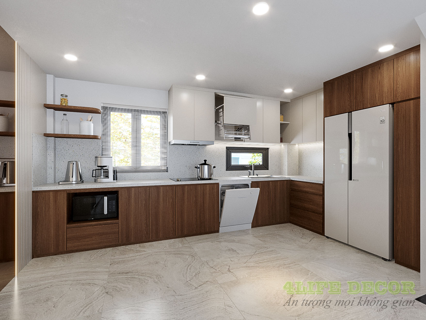 Thiết kế nội thất nhà phố – Phòng bếp tiện nghi và hiện đại