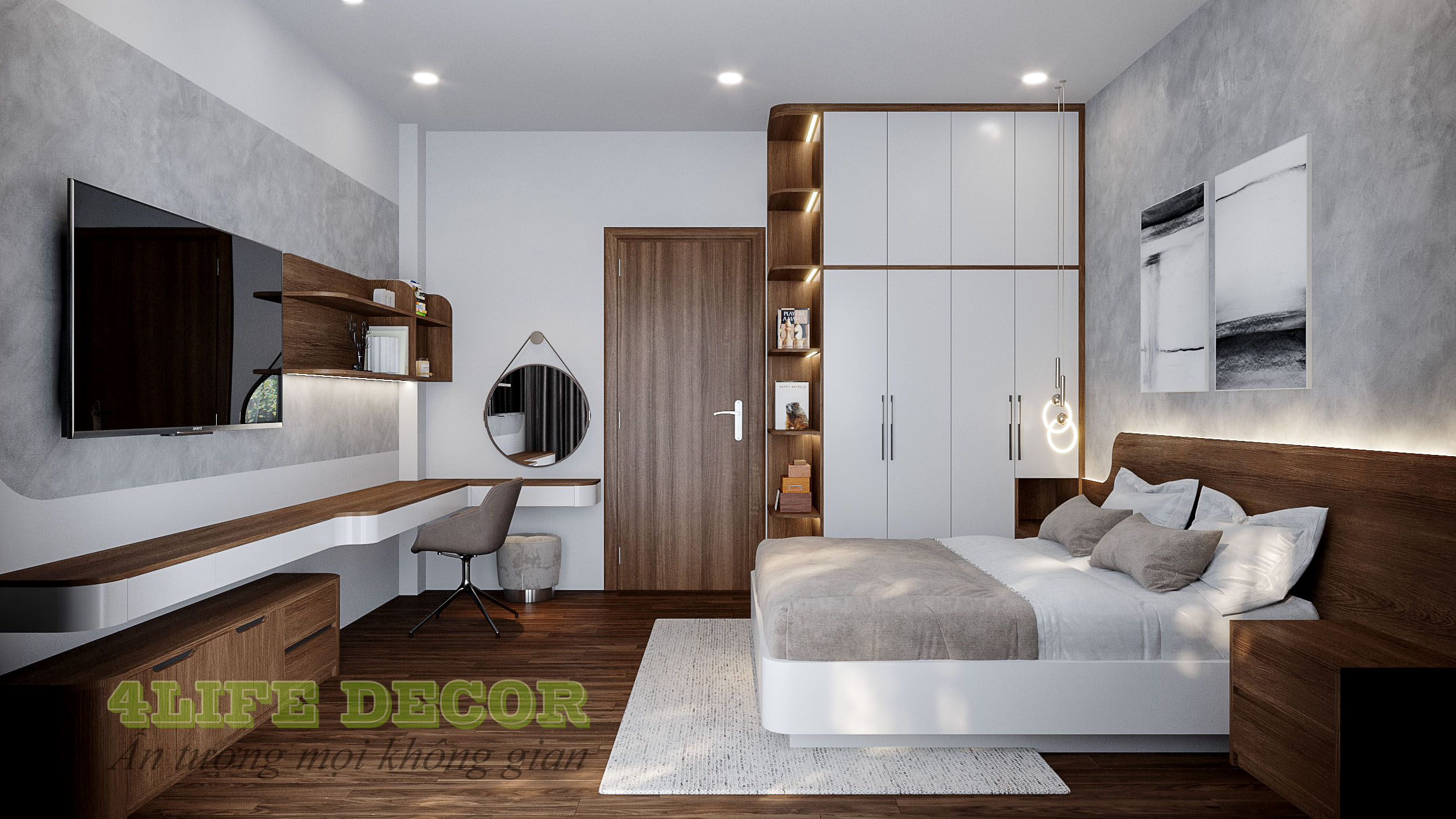 Thiết kế nội thất nhà phố – Phòng ngủ Master đẳng cấp 3