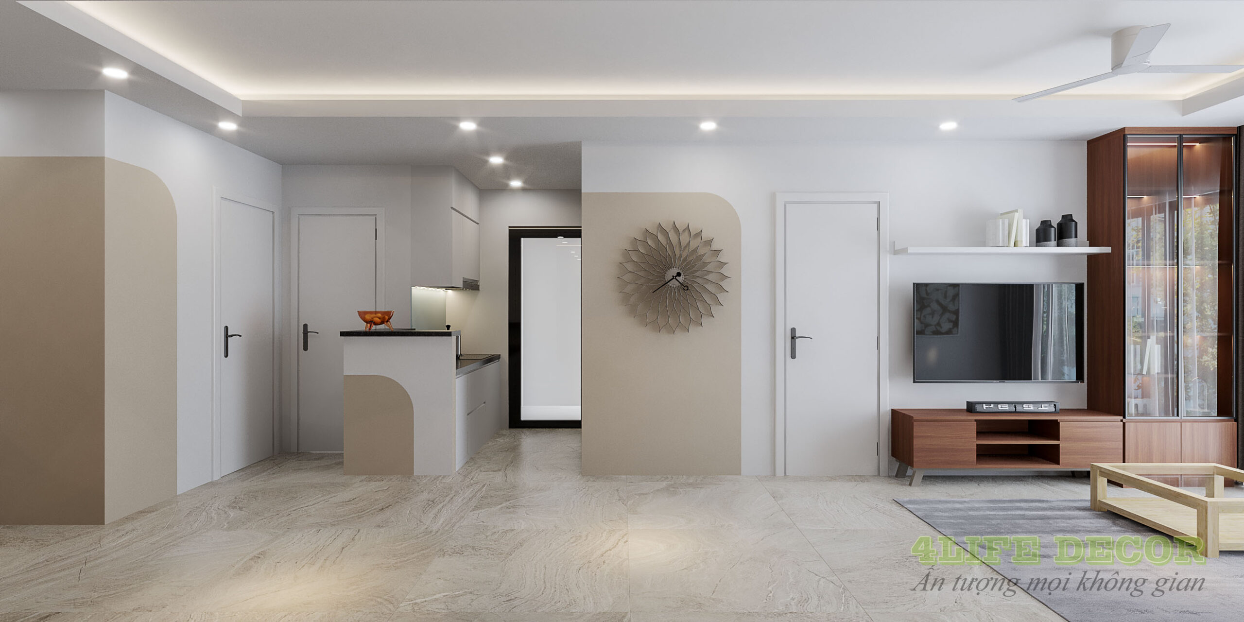 Thi công nội thất căn hộ cao cấp – Phòng khách sang trọng và tinh tế 2