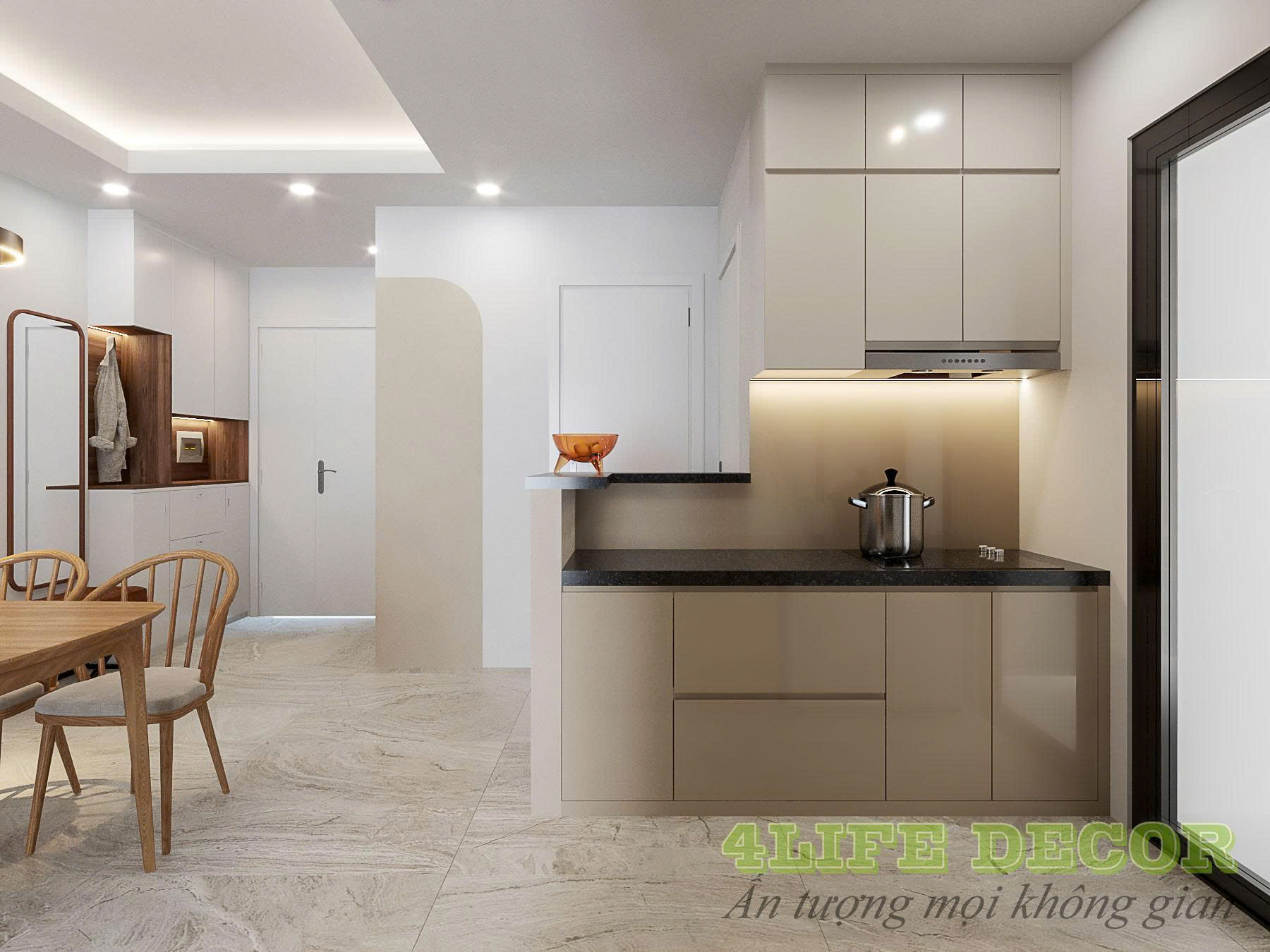 Thi công nội thất căn hộ cao cấp – Phòng bếp hiện đại và tiện nghi 1