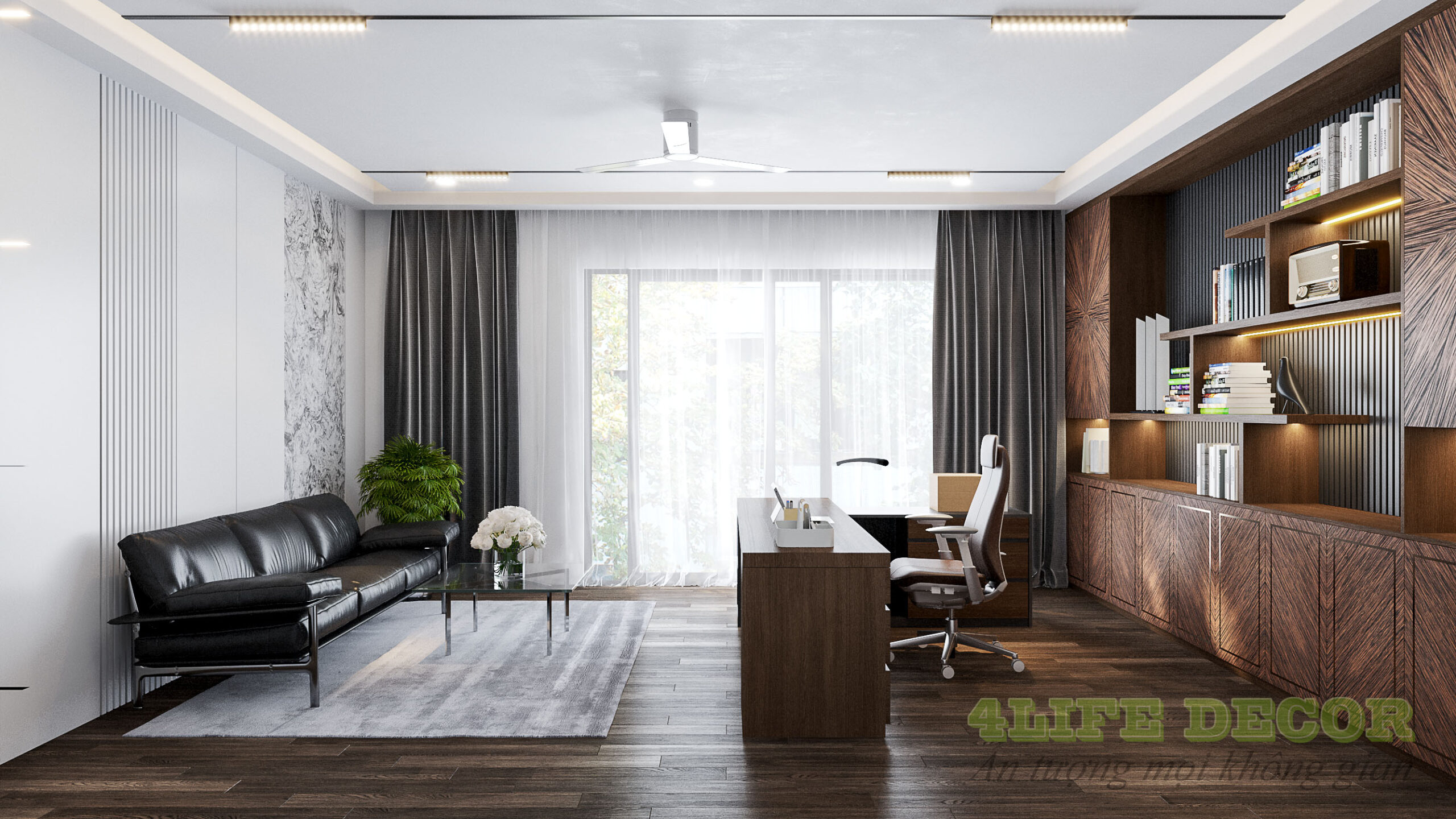 THIẾT KẾ THI CÔNG NỘI THẤT VĂN PHÒNG GIÁM ĐỐC 3