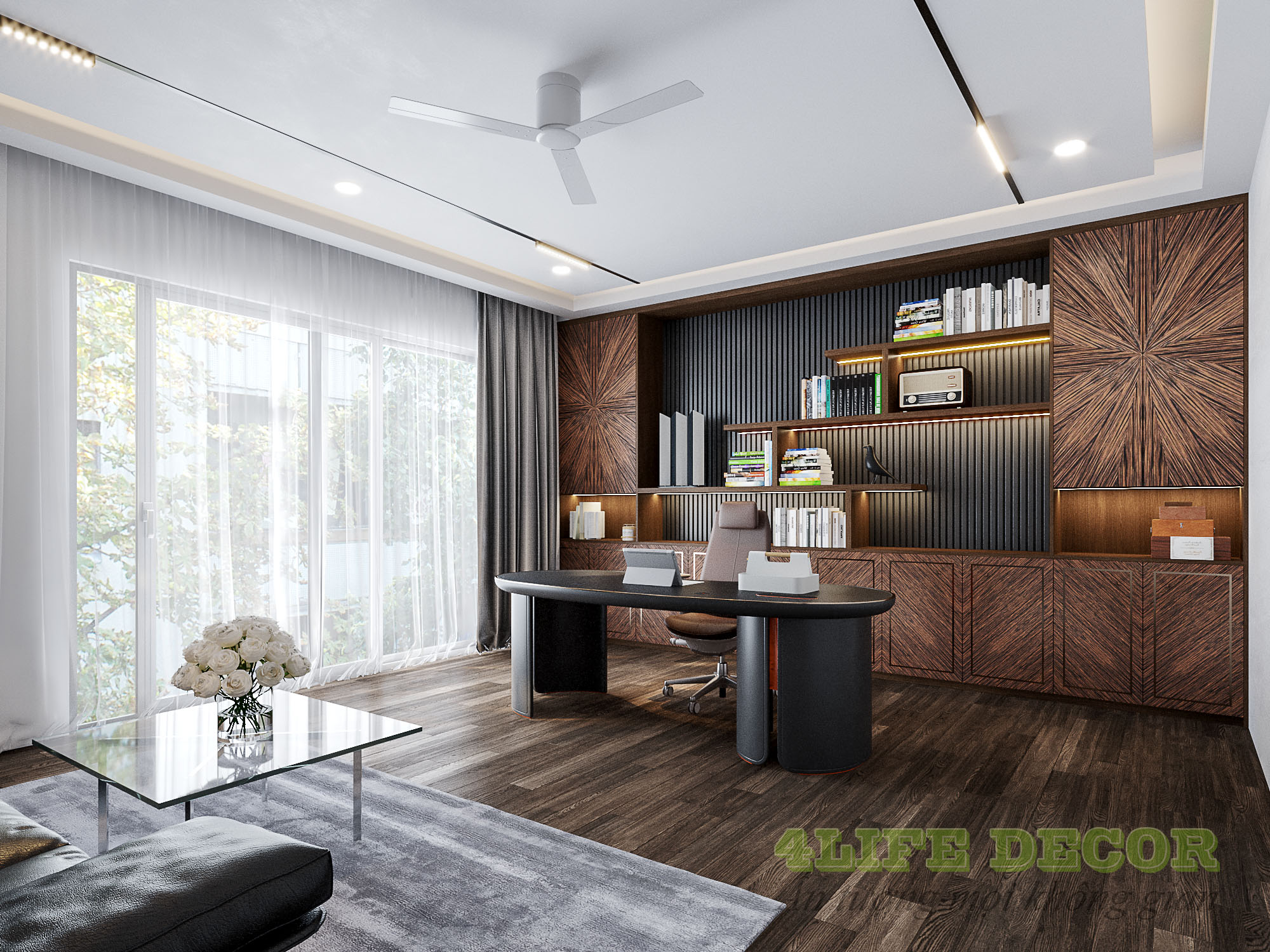 Thiết kế nội thất văn phòng giám đốc theo phong cách Luxury và bán cổ điển