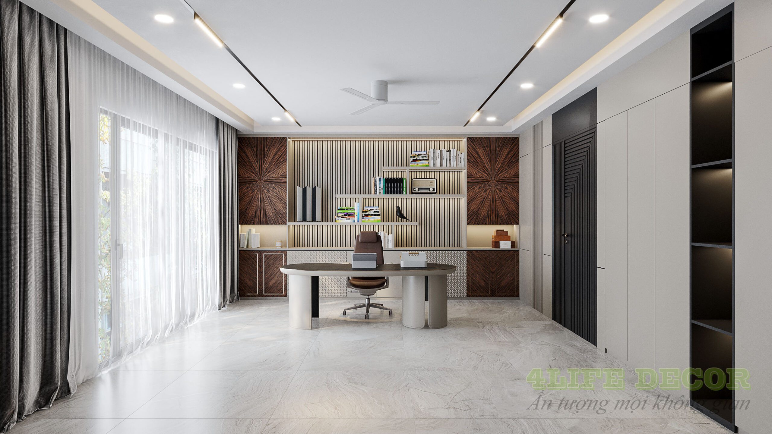 THIẾT KẾ THI CÔNG NỘI THẤT VĂN PHÒNG GIÁM ĐỐC 2