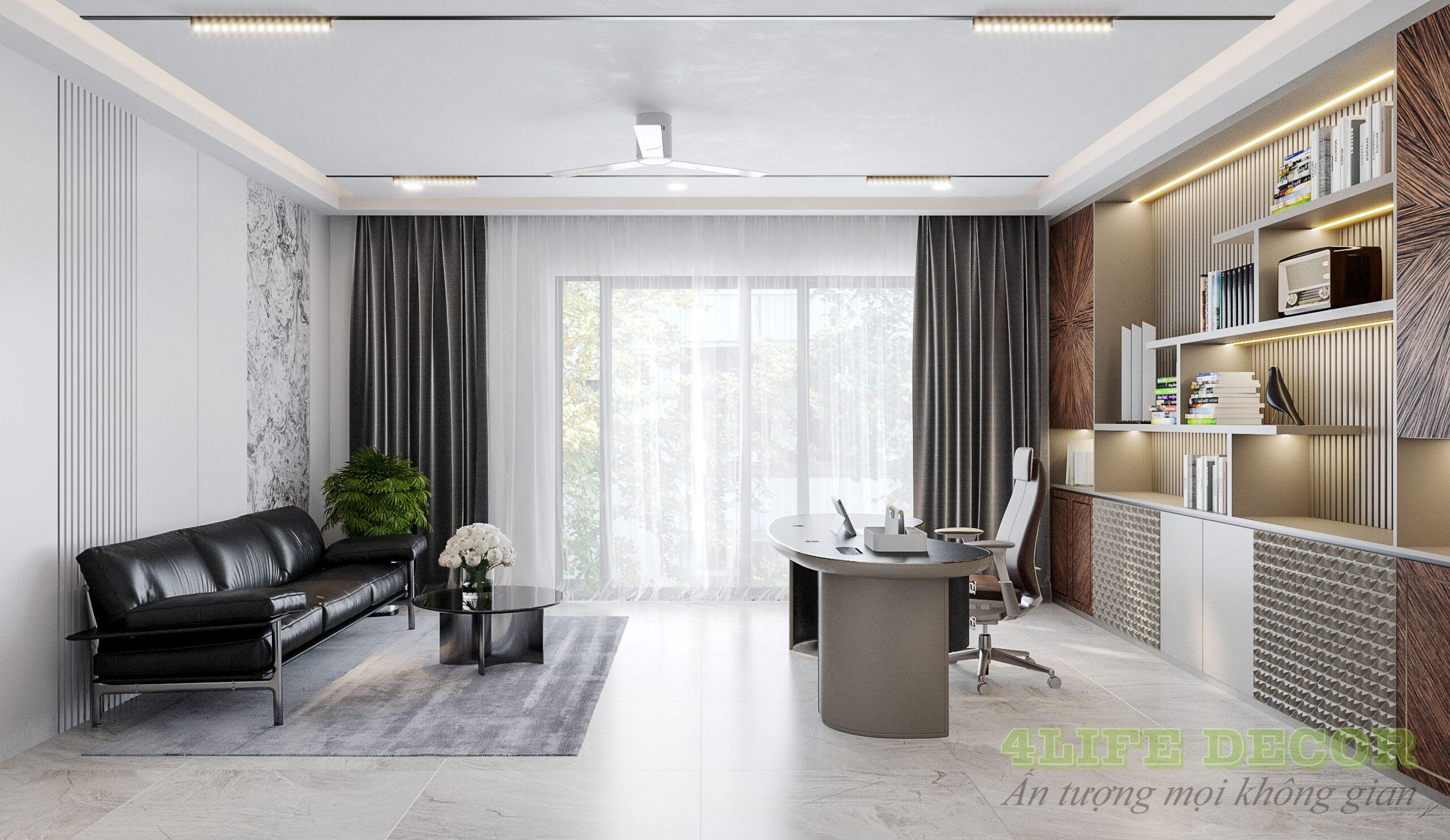 THIẾT KẾ THI CÔNG NỘI THẤT VĂN PHÒNG GIÁM ĐỐC 1