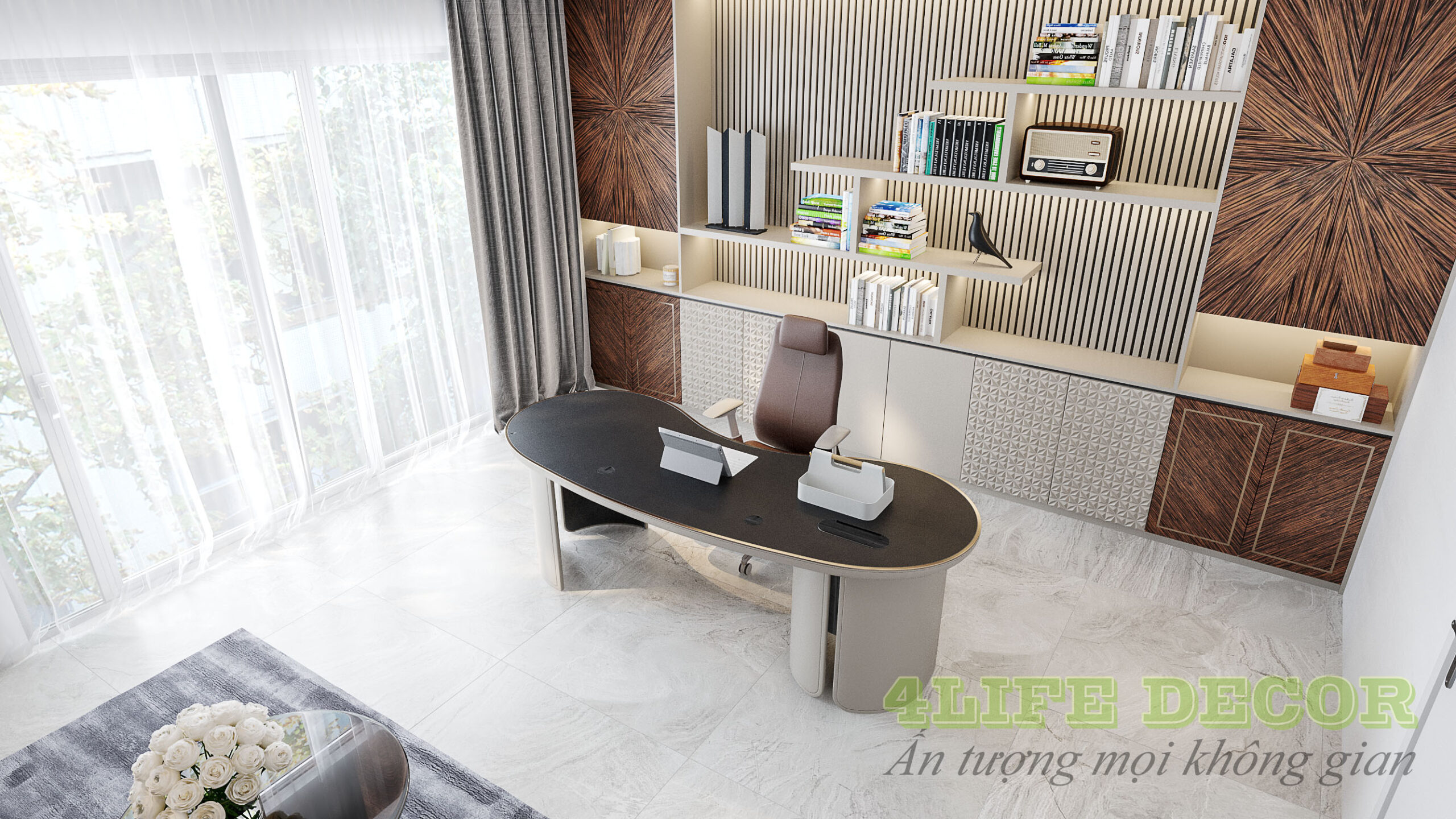 THIẾT KẾ THI CÔNG NỘI THẤT VĂN PHÒNG GIÁM ĐỐC