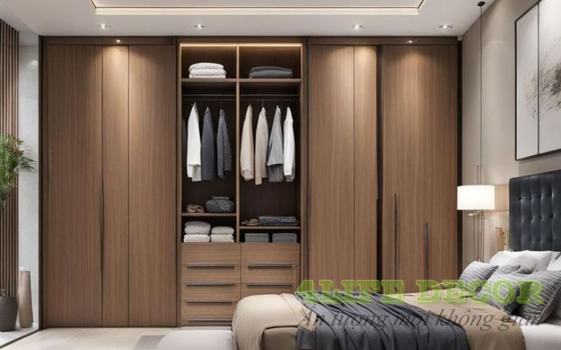 Tủ quần áo phòng ngủ hẹp - Chạm trần
