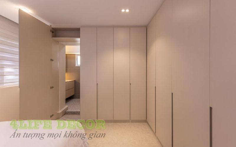Tủ quần áo phòng ngủ hẹp - Tủ góc chữ L