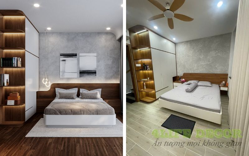 Thiết kế thi công nội thất nhà phố - Phòng ngủ master 1